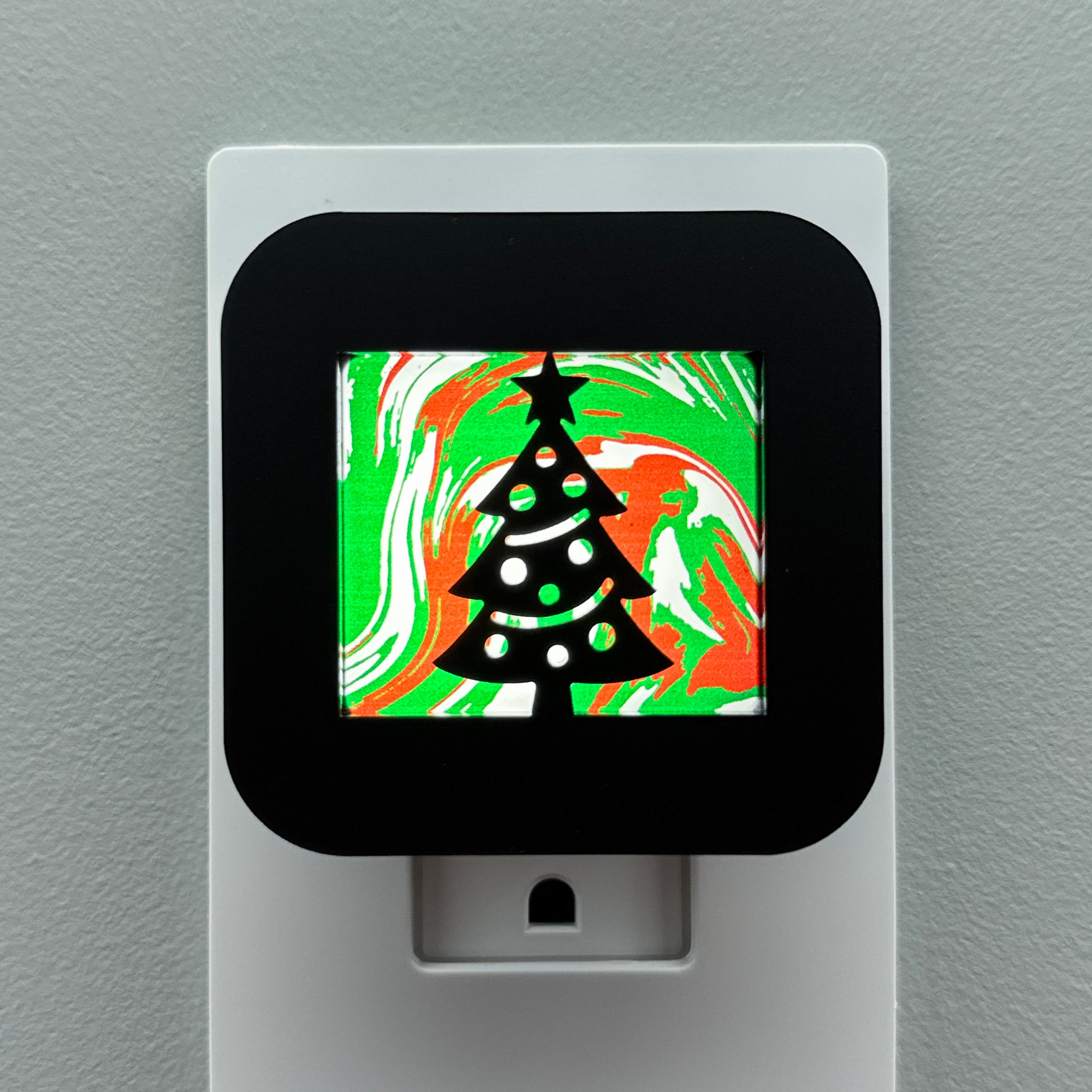 Red and Green Christmas Tree Night Light