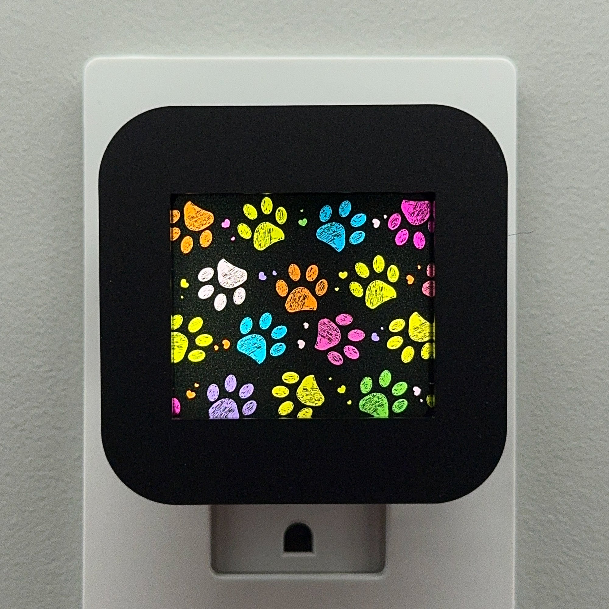 Rainbow Paw Prints Night Light