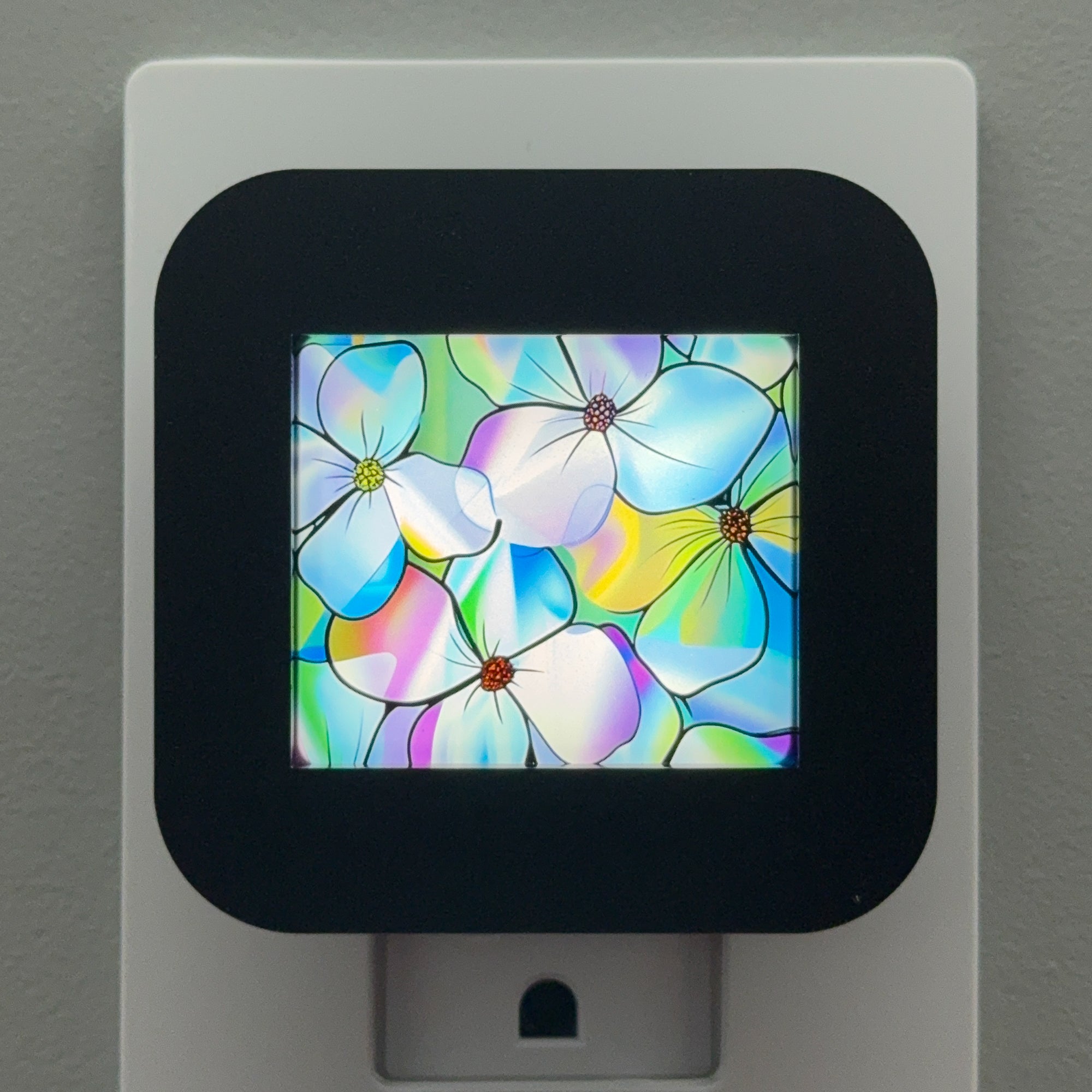 Hydrangea Stained Glass Night Light