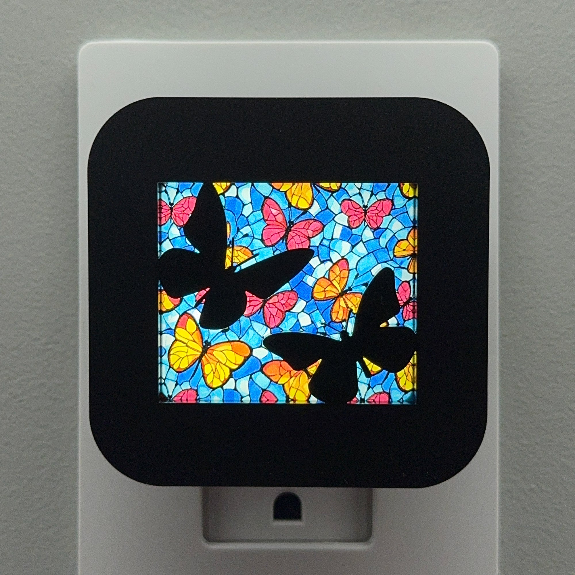Butterfly Faux Stained Glass Night Light