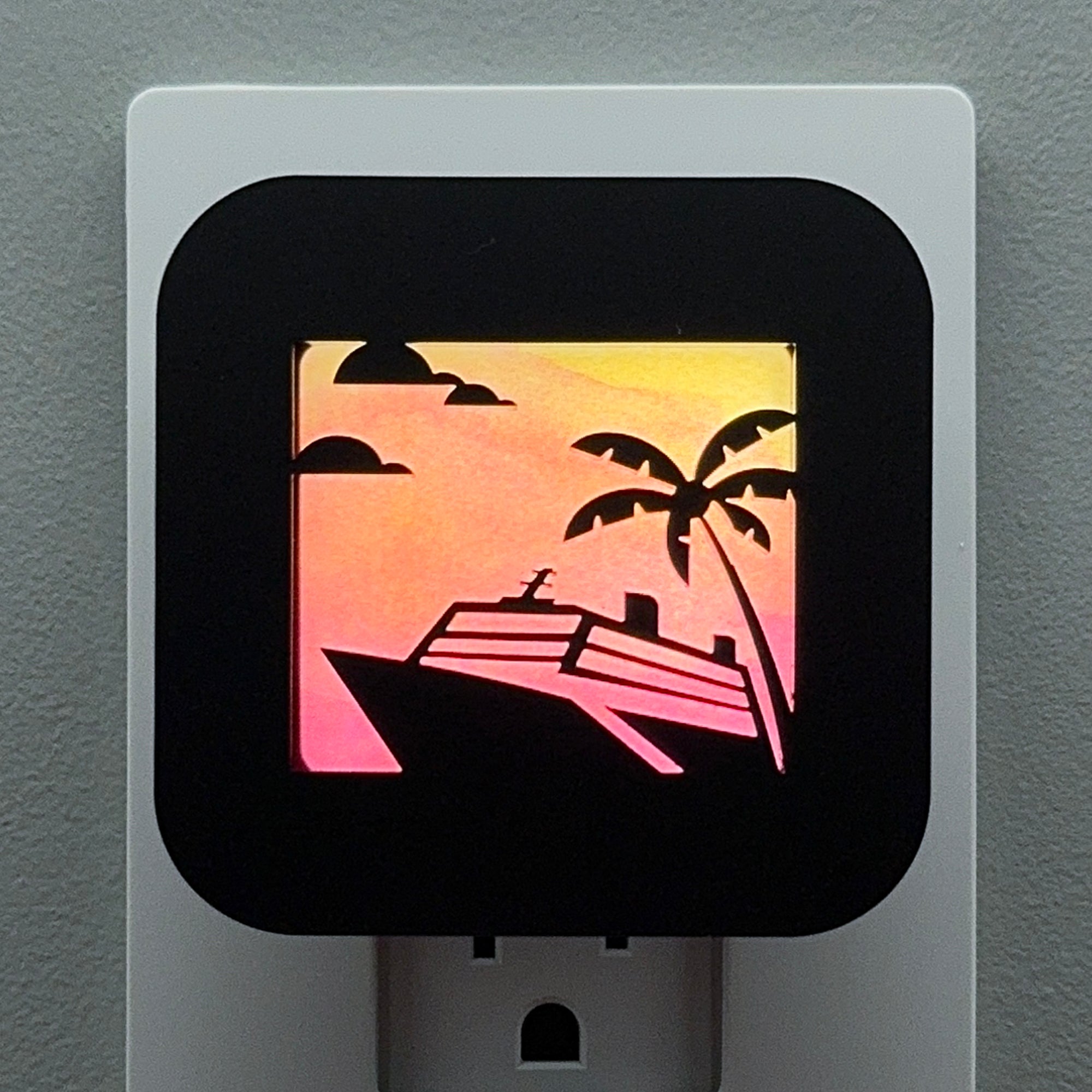 Tropical Cruise Ship Night Light Cover ONLY