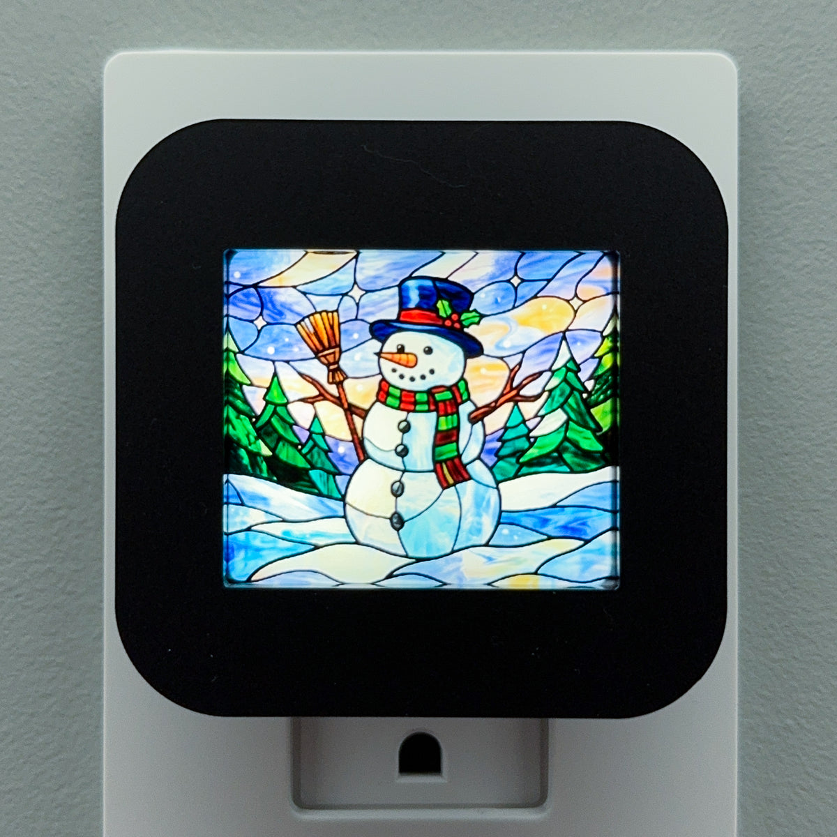 Stained Glass Snowman Night Light Cover ONLY