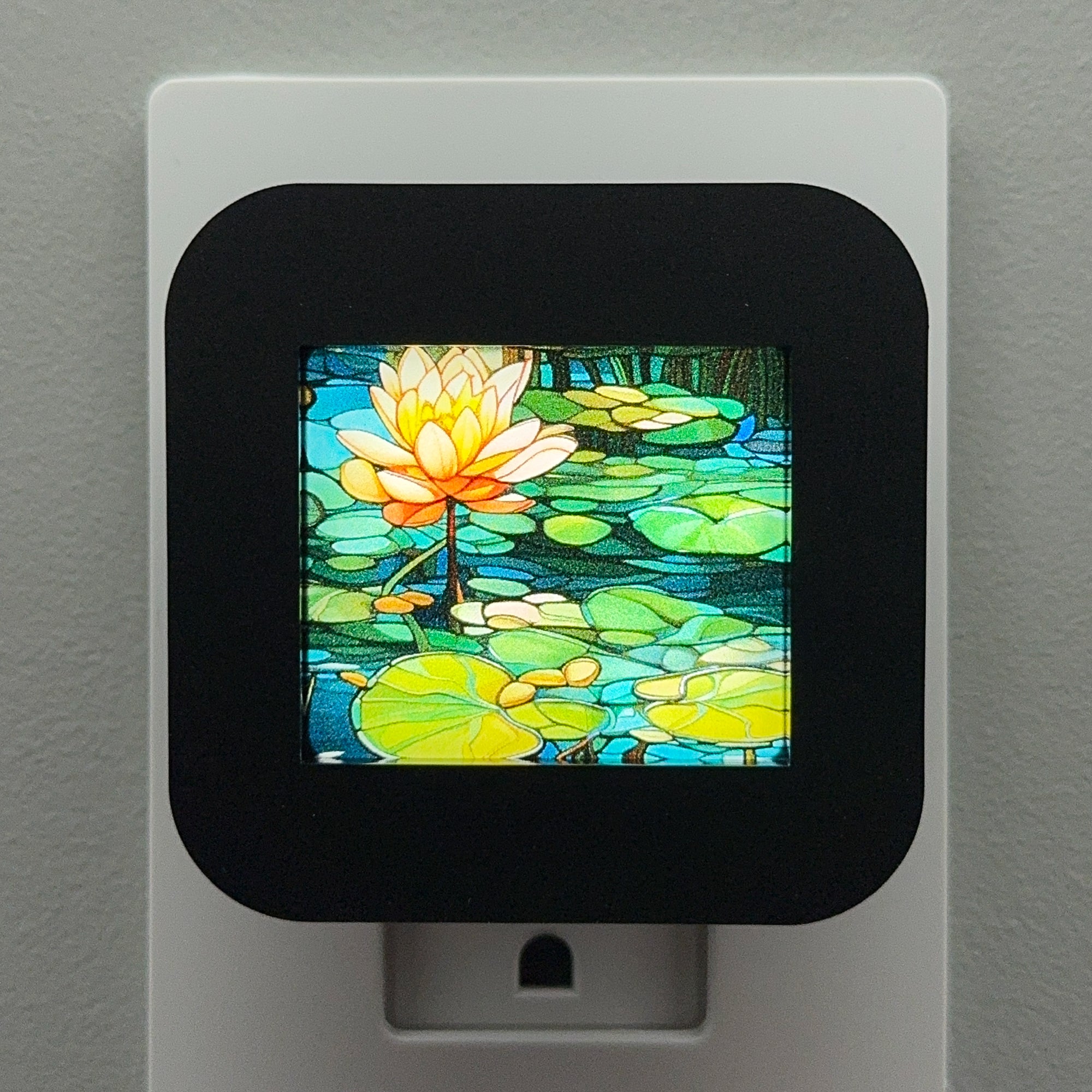 Waterlily Faux Stained Glass Night Light