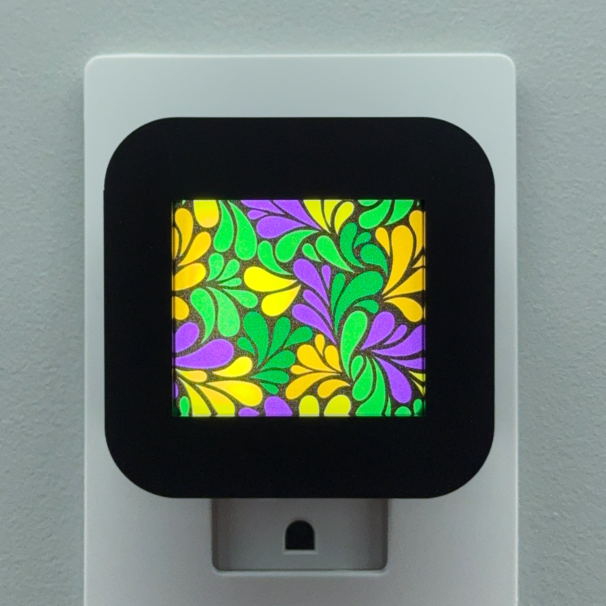 Mardi Gras Color Swirl Night Light