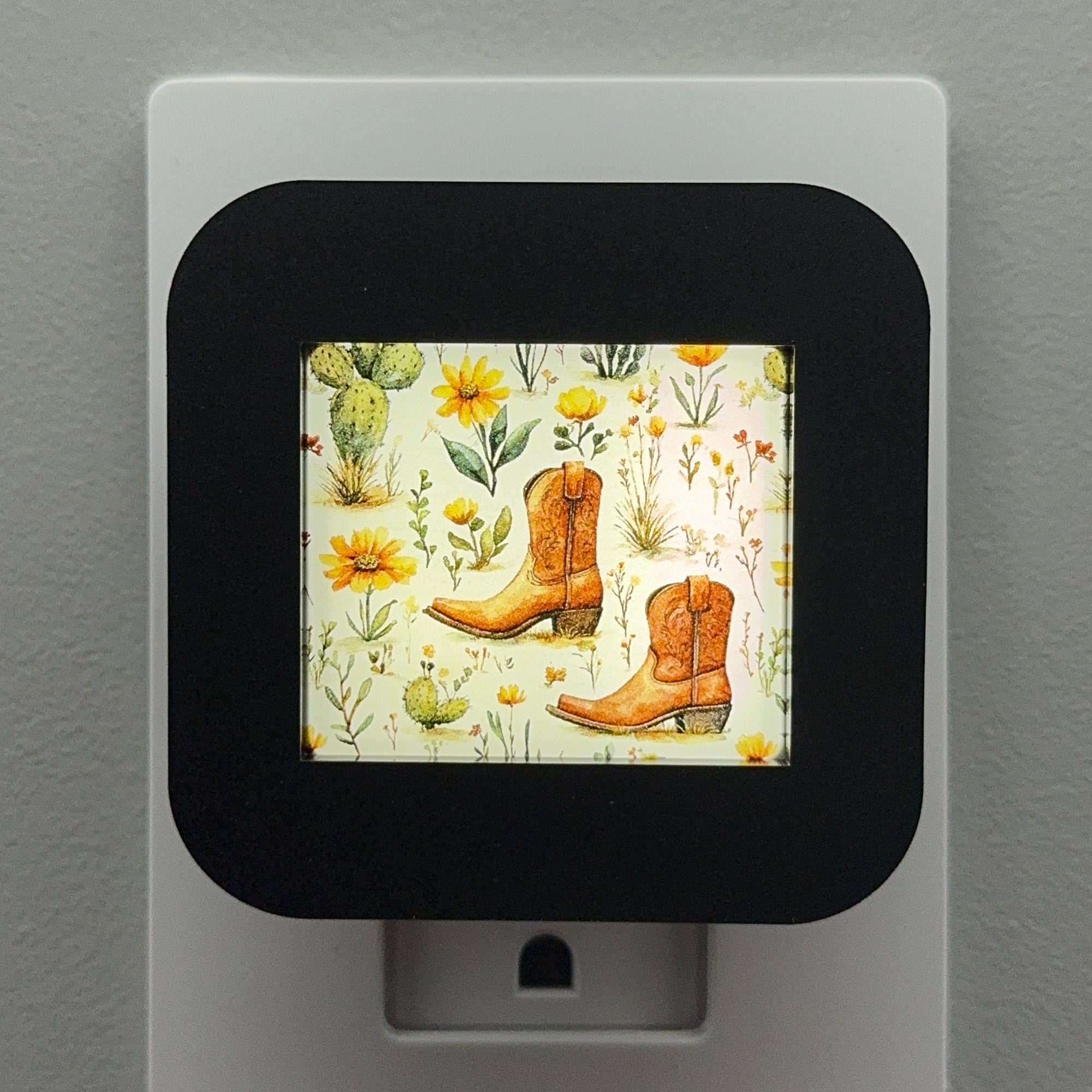 Cowboy Boots and Cacti Night Light