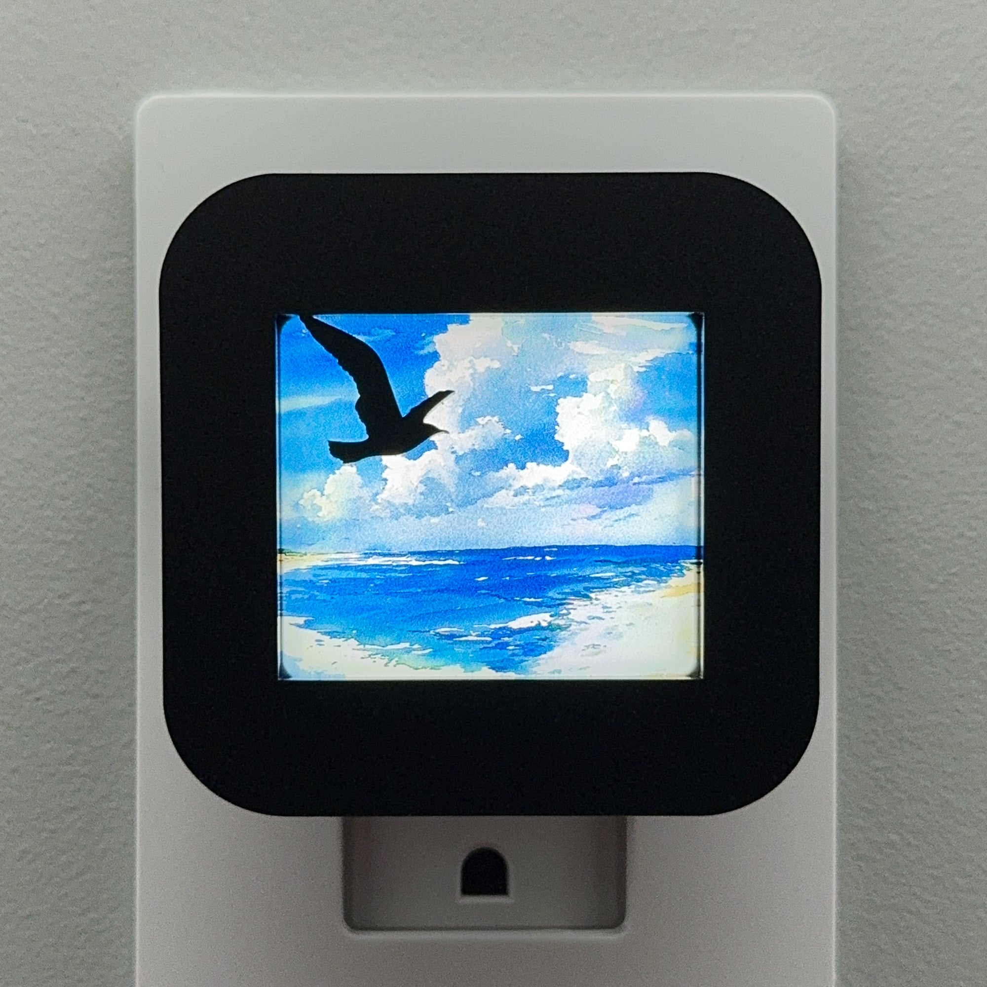 Flying Seagull and Ocean Shore Night Light Cover ONLY