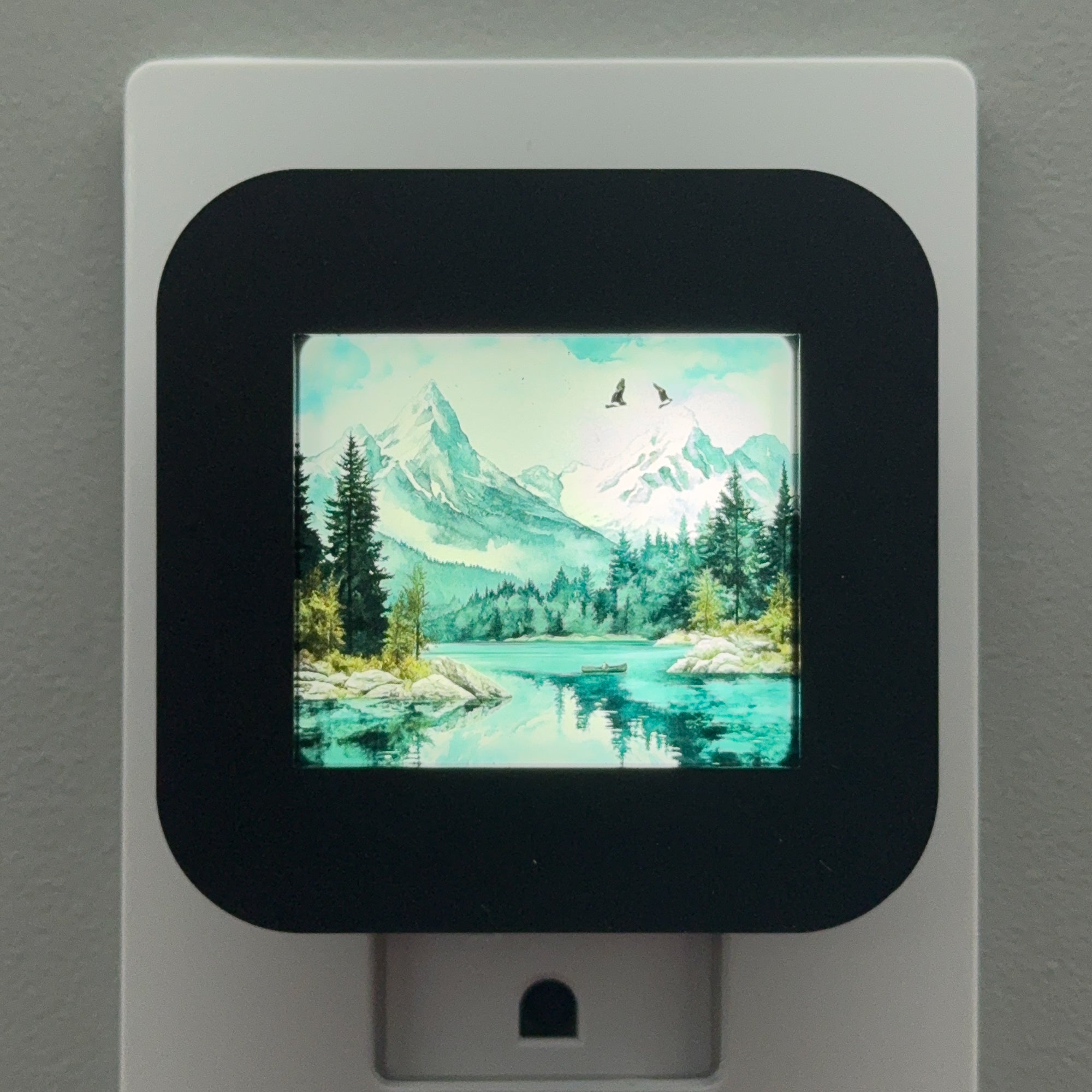 Scenic Mountain Lake Night Light