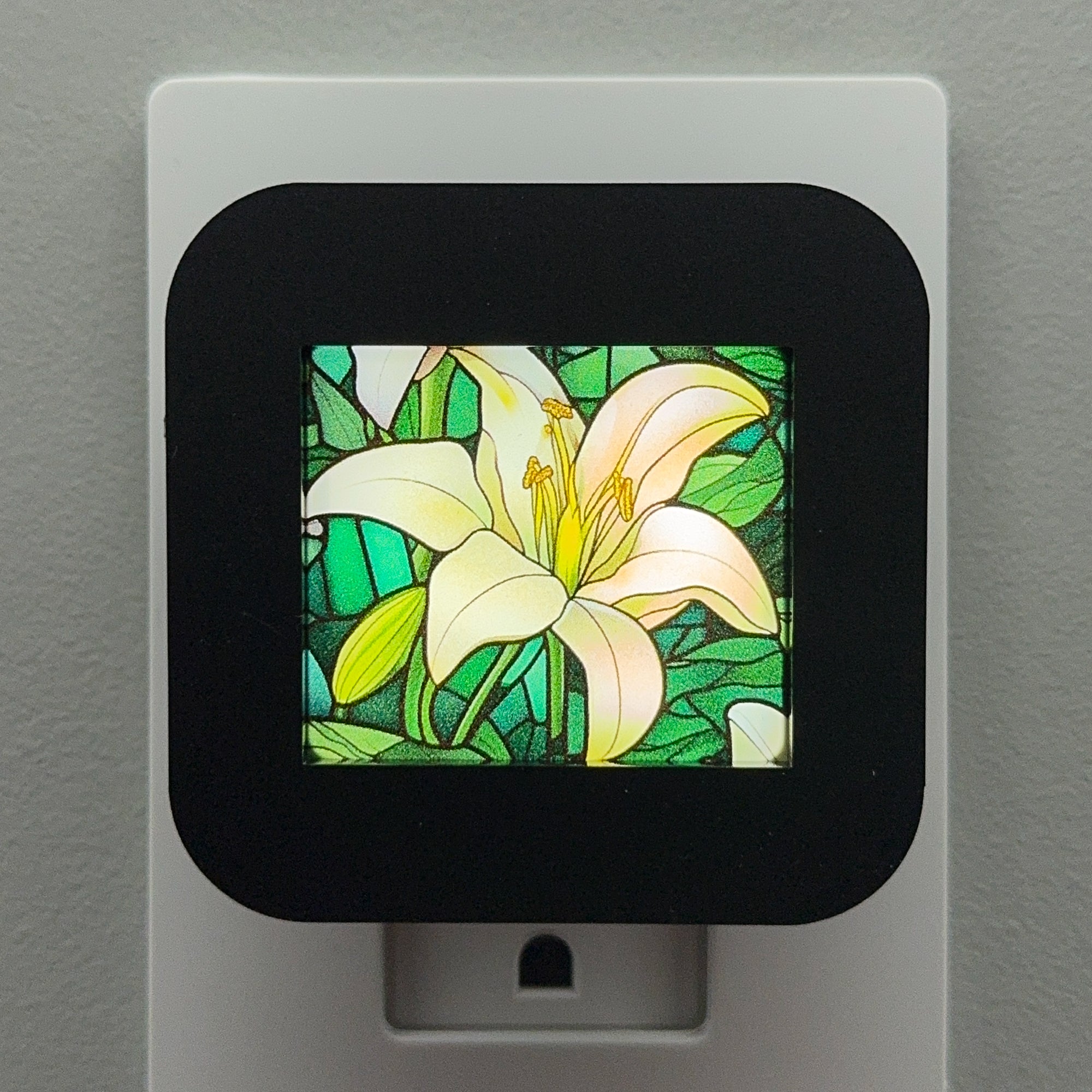 Easter Lily Faux Stained Glass Night Light Cover ONLY