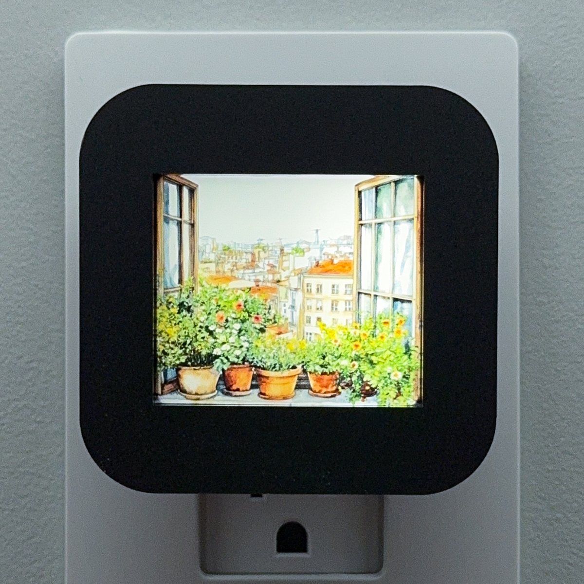 European City View Window Night Light