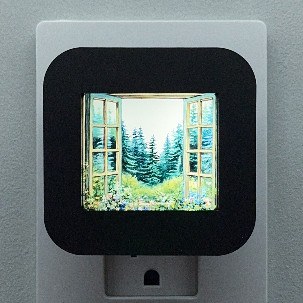 Evergreen Forest Window Night Light