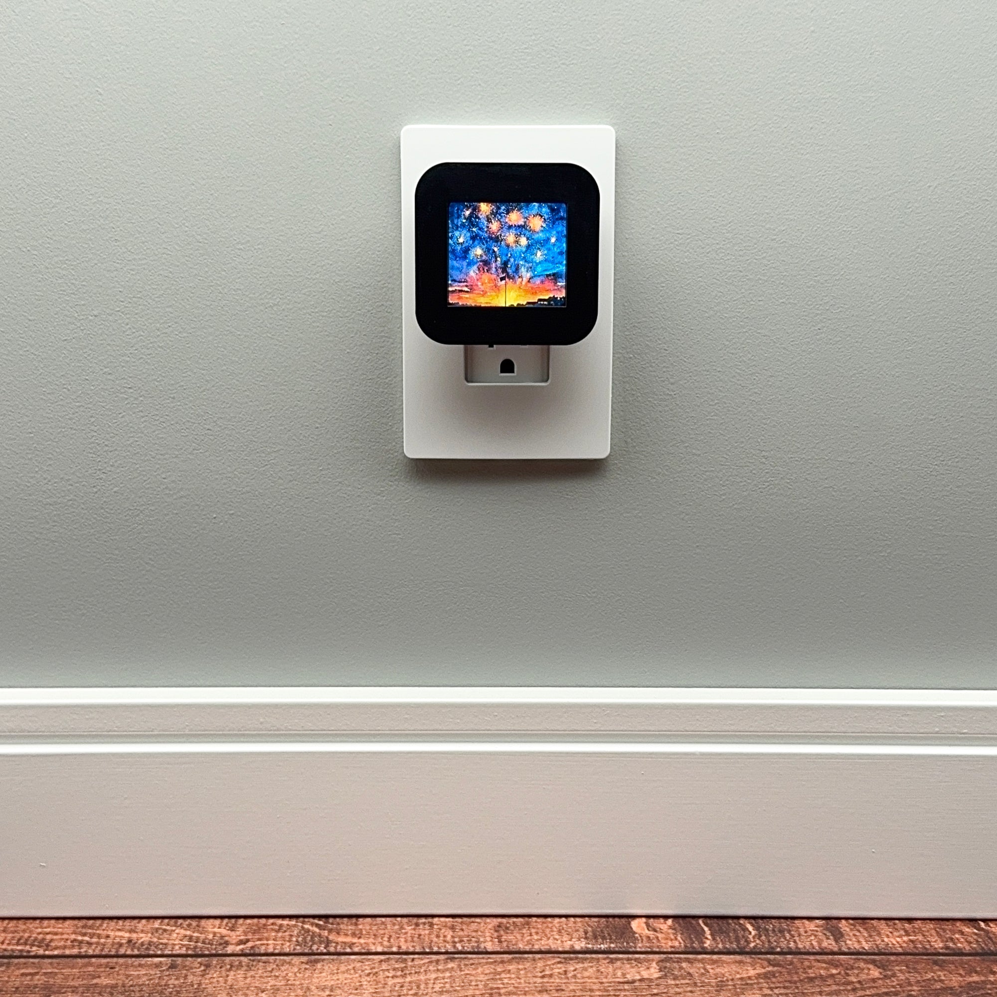 4th of July Fireworks and Flag Night Light