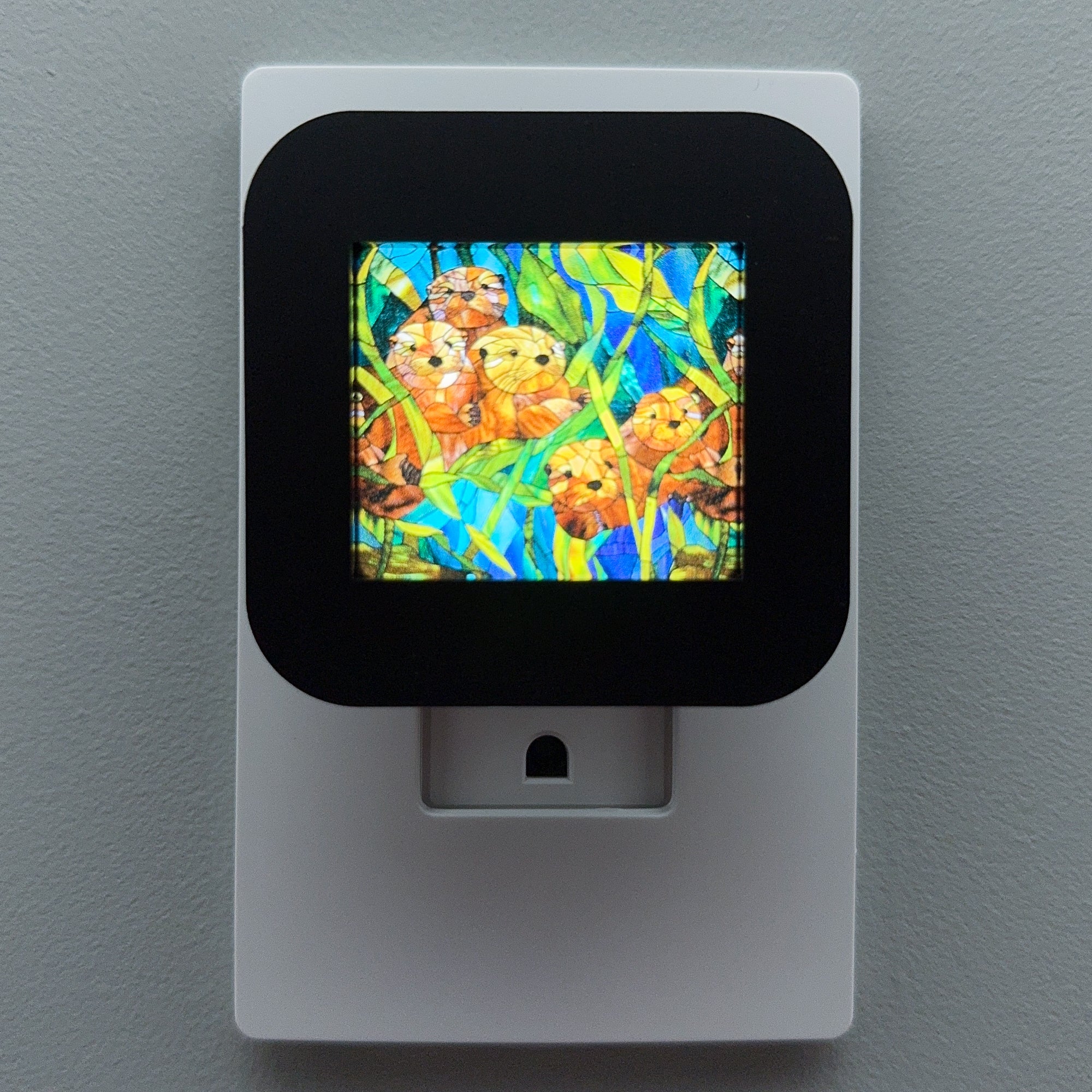 Otter Faux Stained Glass Night Light