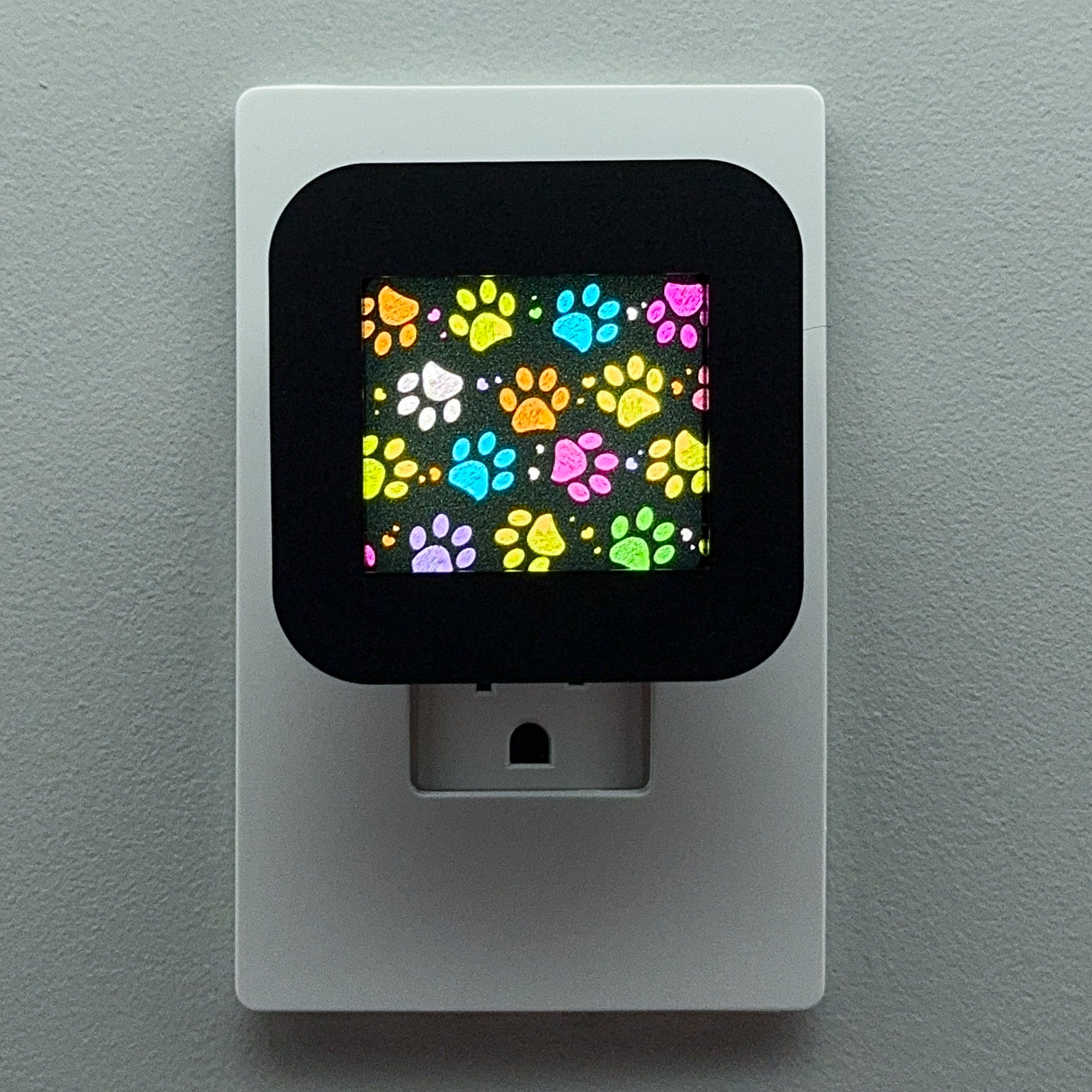 Rainbow Paw Prints Night Light