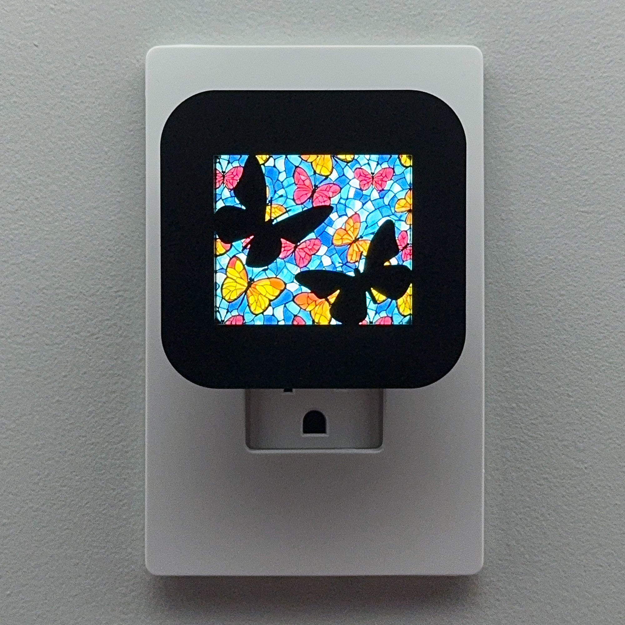 Butterfly Faux Stained Glass Night Light