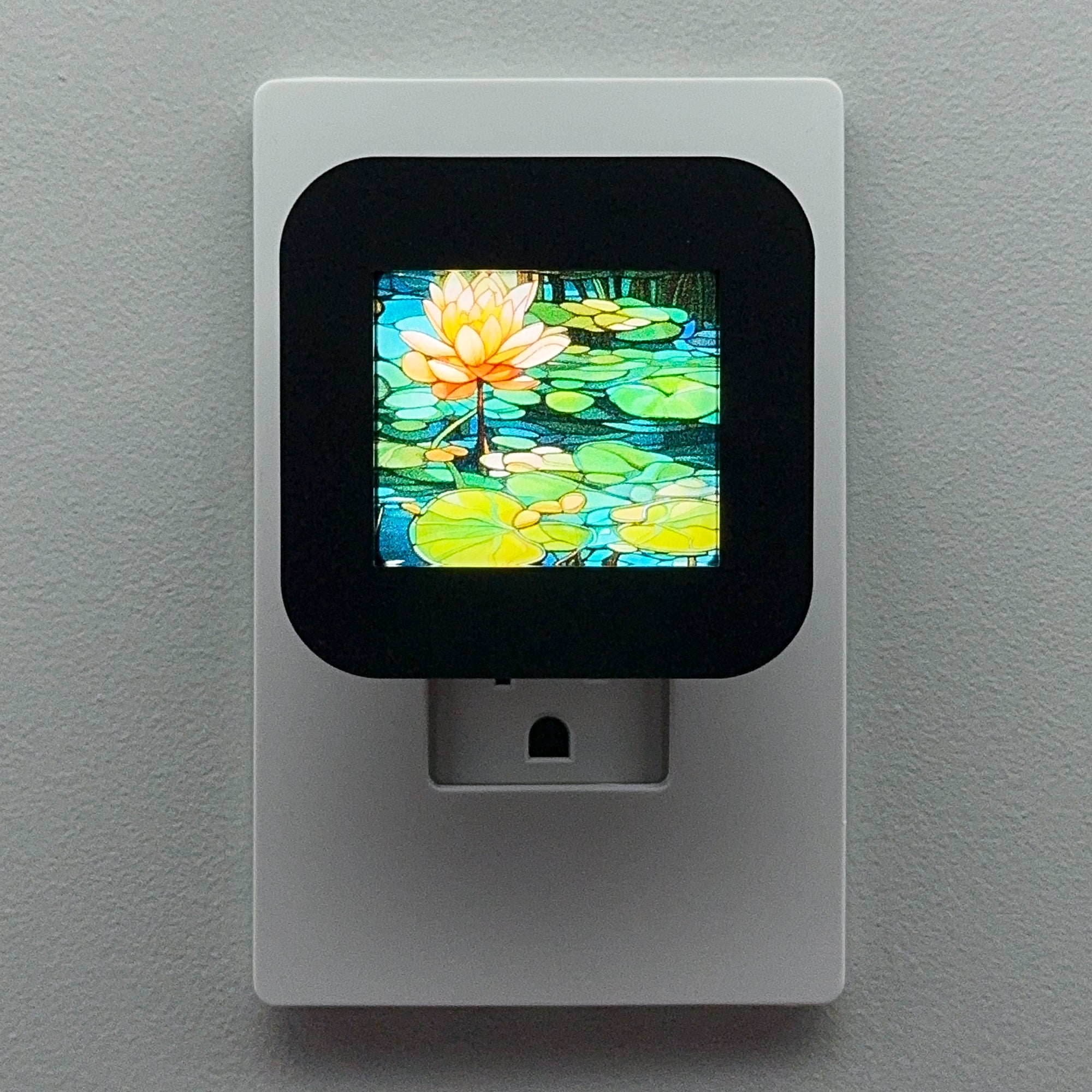 Waterlily Faux Stained Glass Night Light