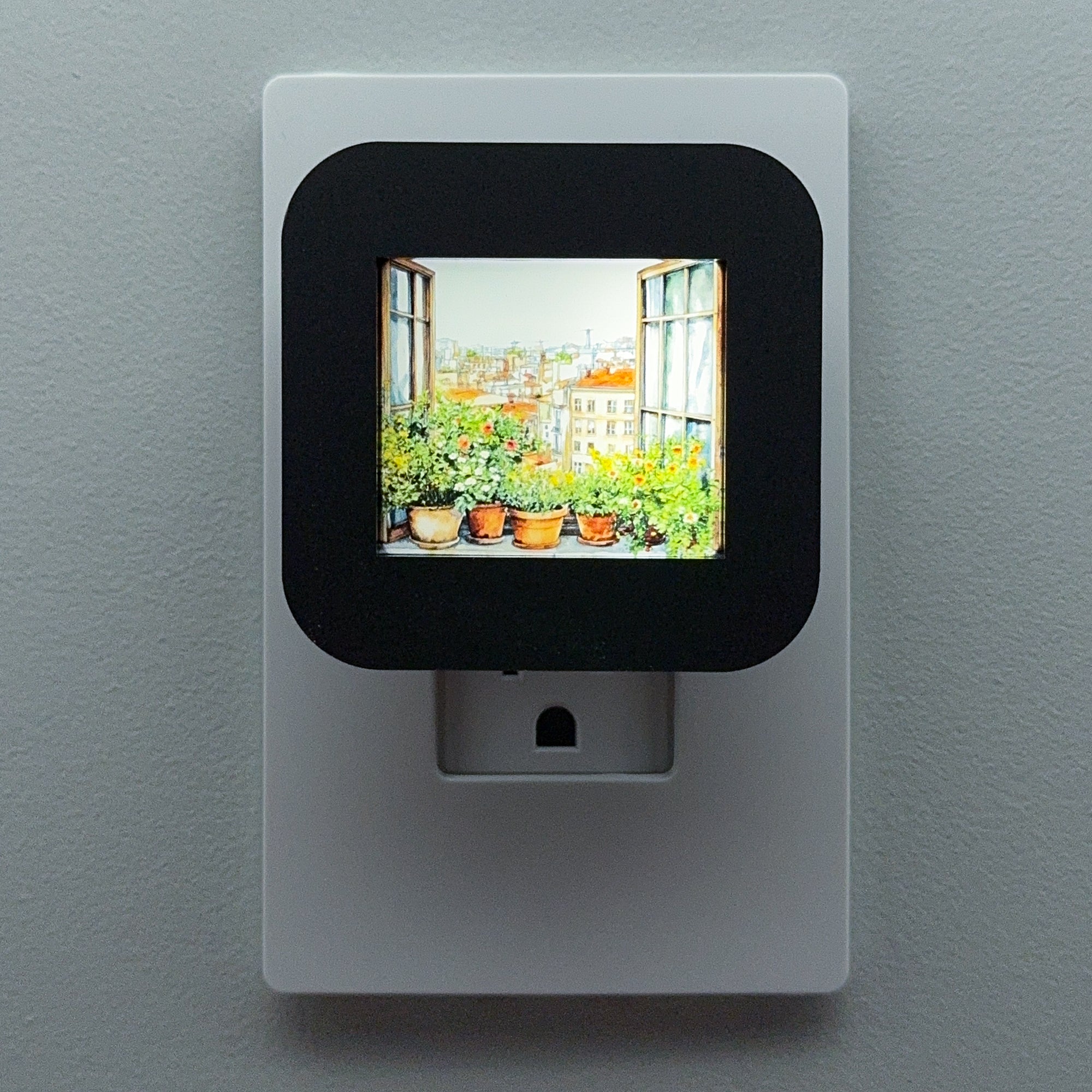 European City View Window Night Light