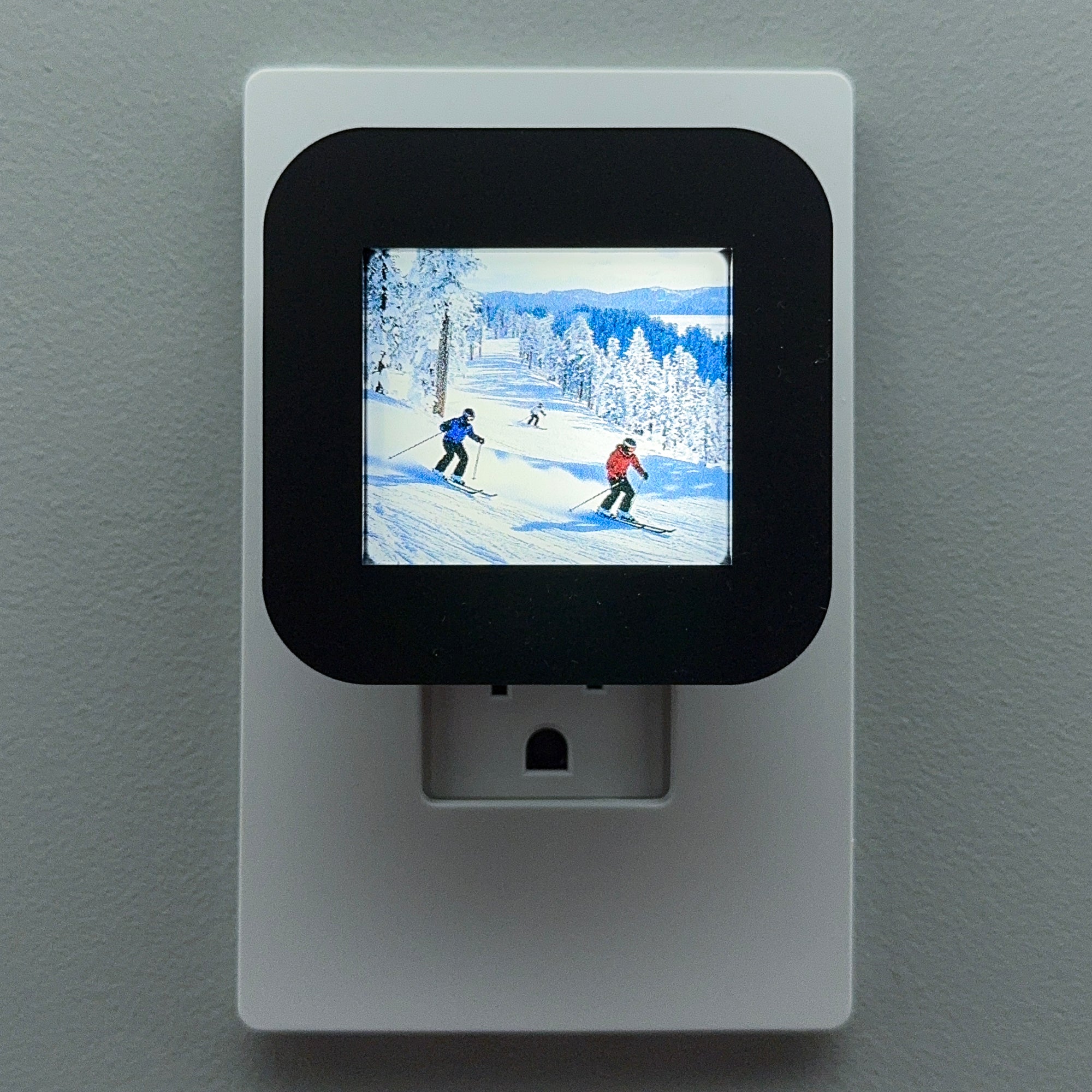 Snowy Mountain Skiing Night Light