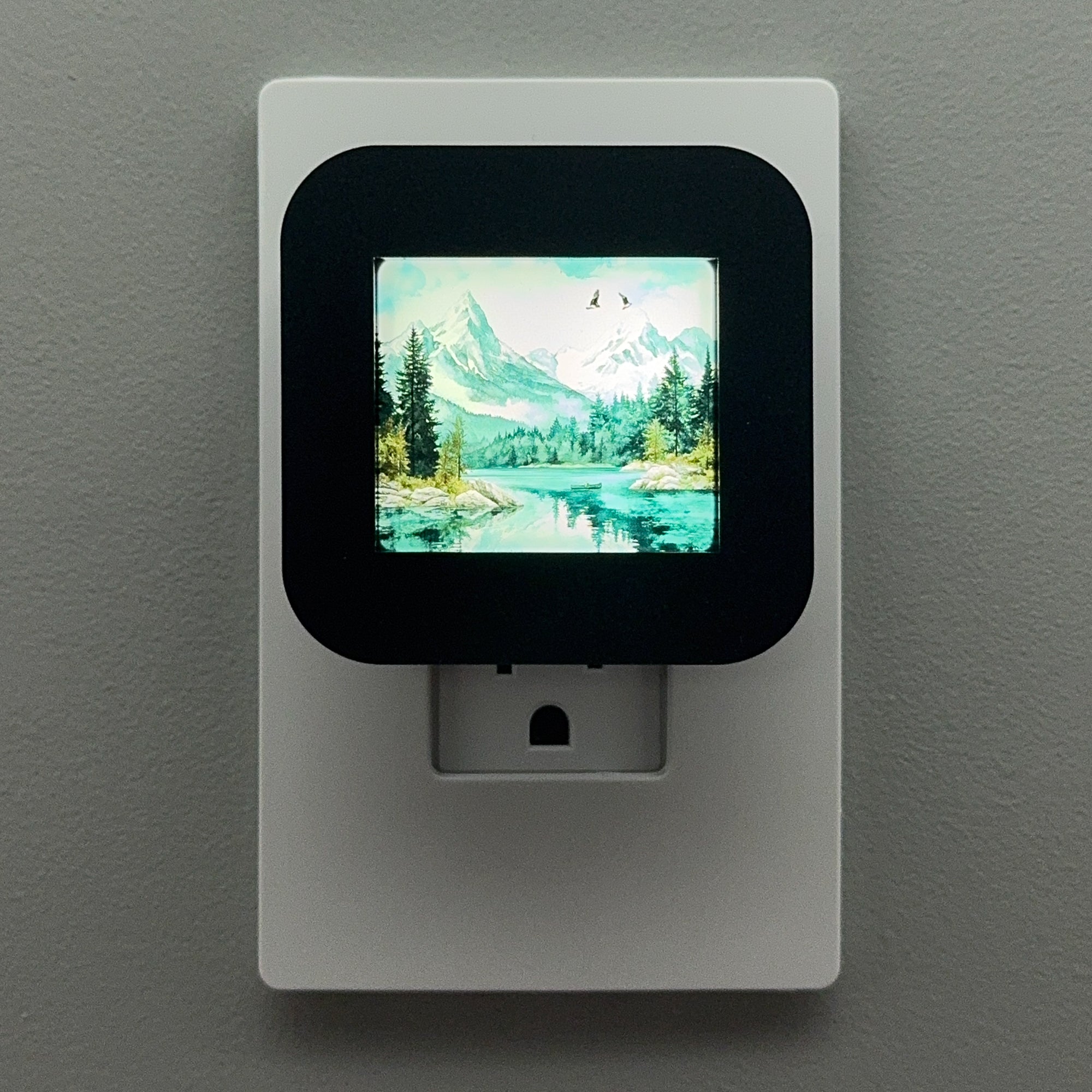 Scenic Mountain Lake Night Light