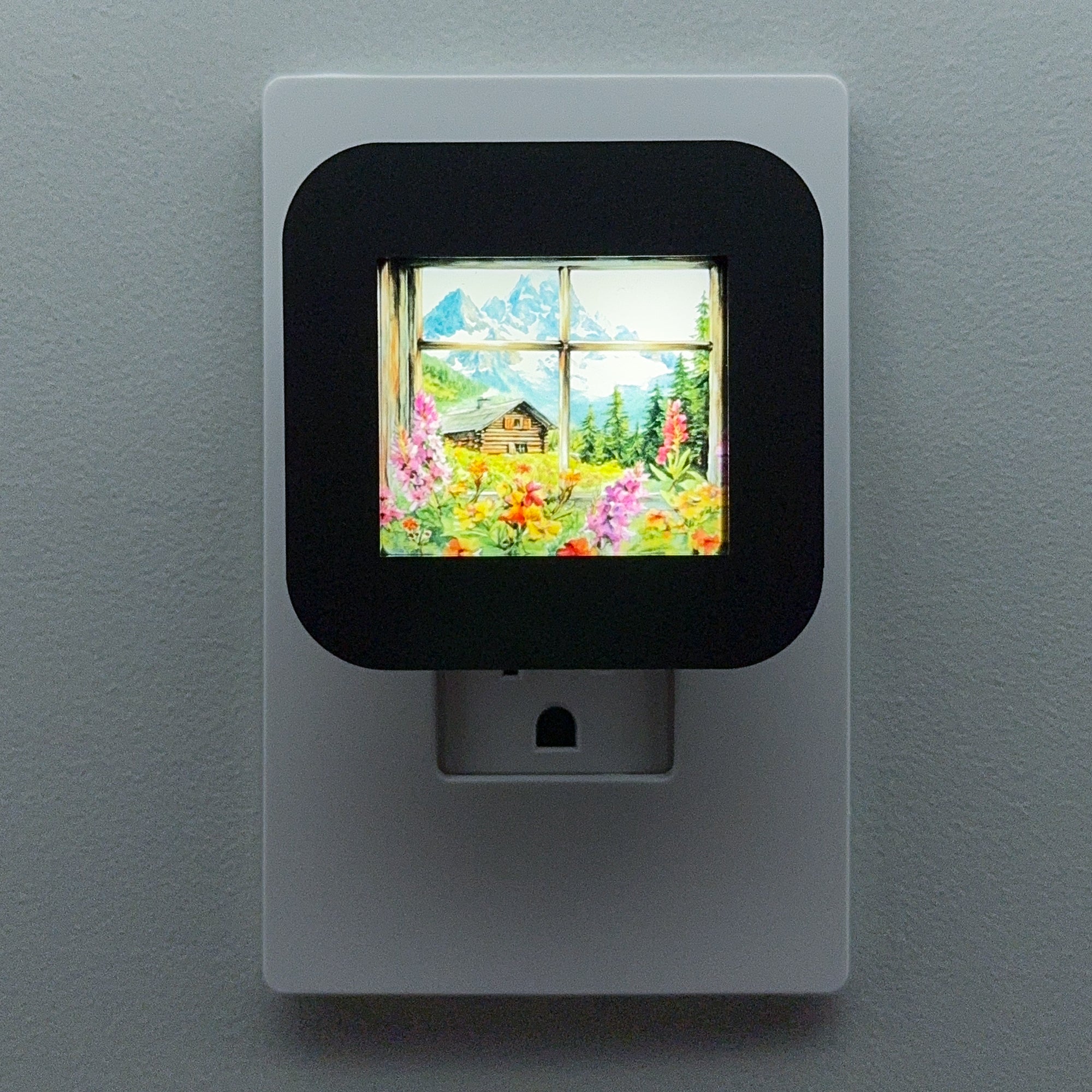 Mountain Cabin Window Night Light