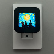 Starry Night Halloween Cats Night Light