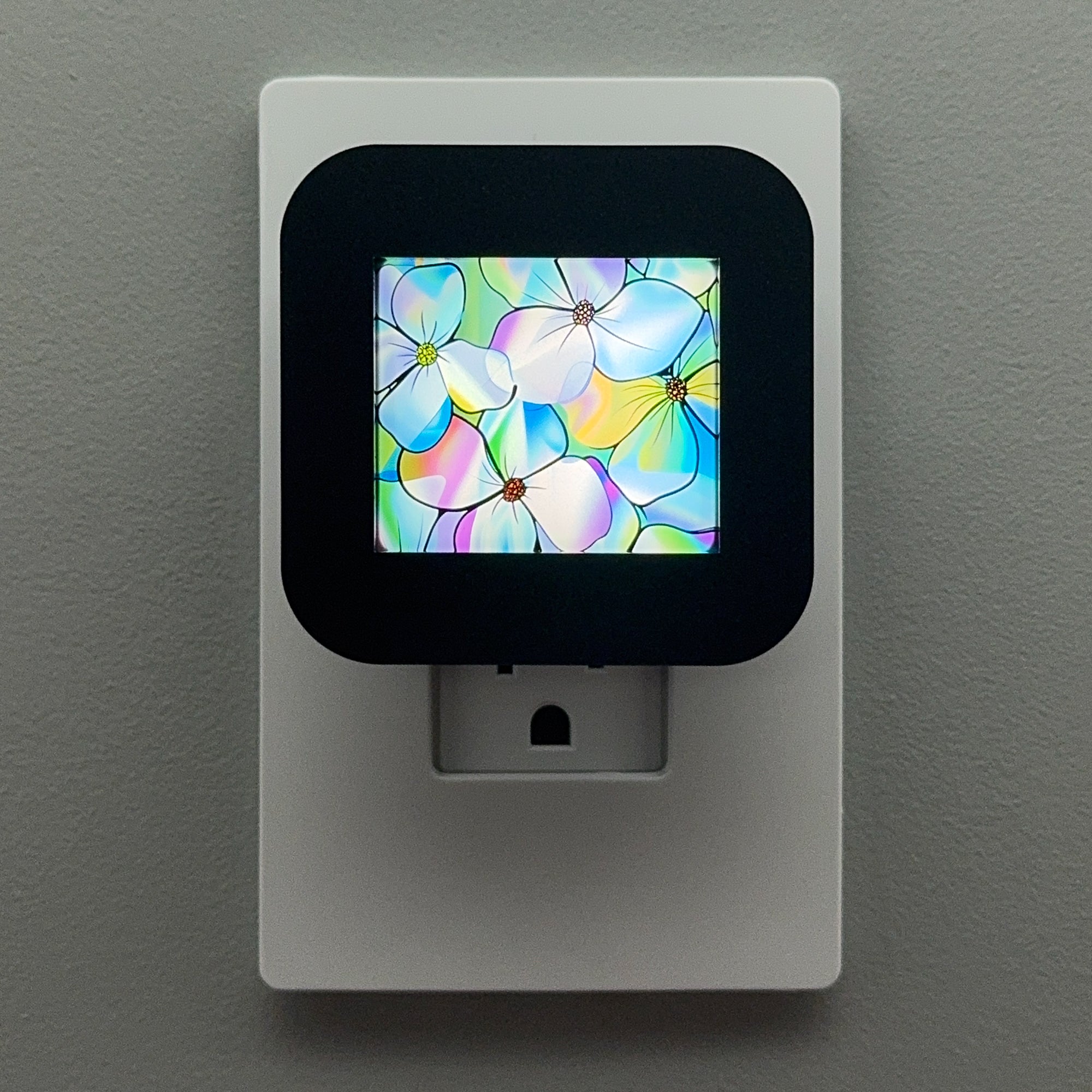 Hydrangea Stained Glass Night Light