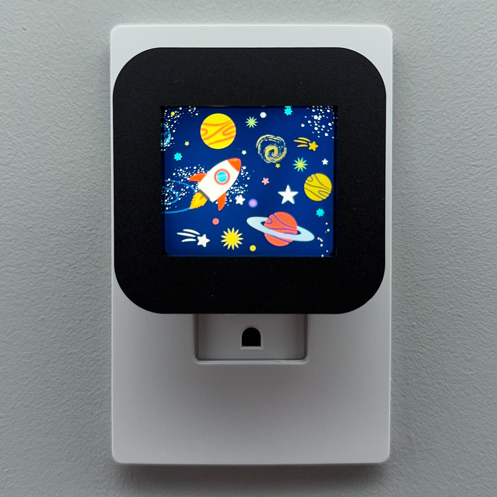 Space, Rocket Ship and Planets Night Light