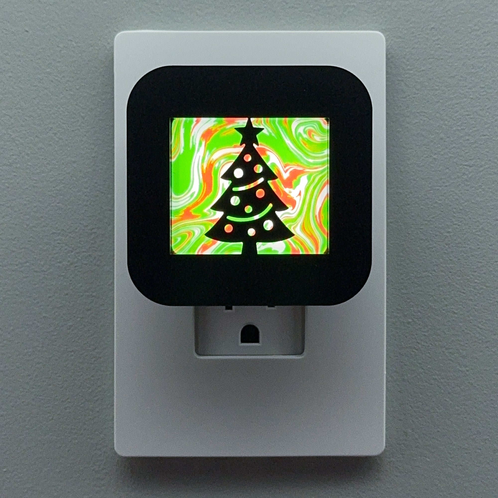 Red and Green Christmas Tree Night Light