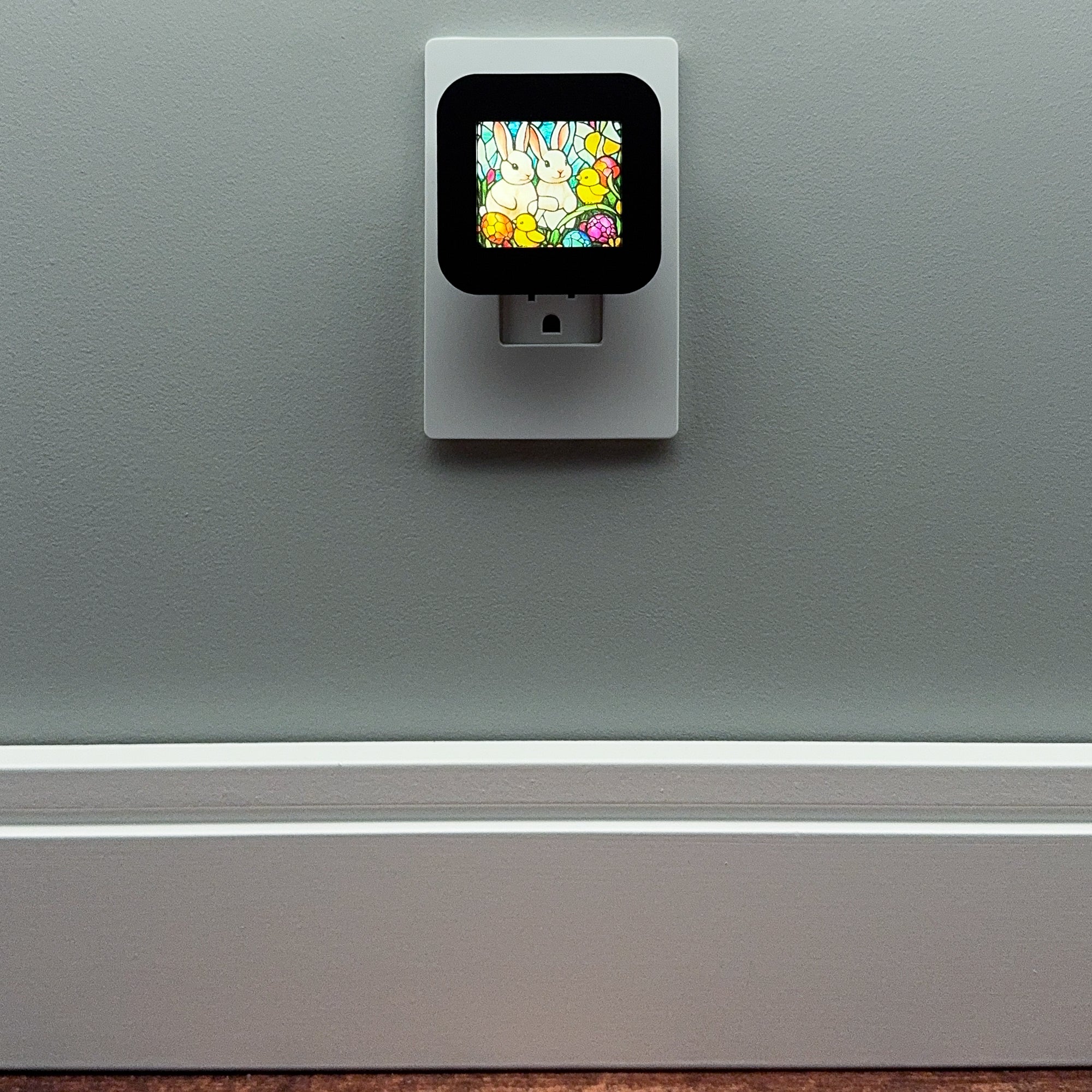 Easter Bunny Faux Stained Glass Night Light