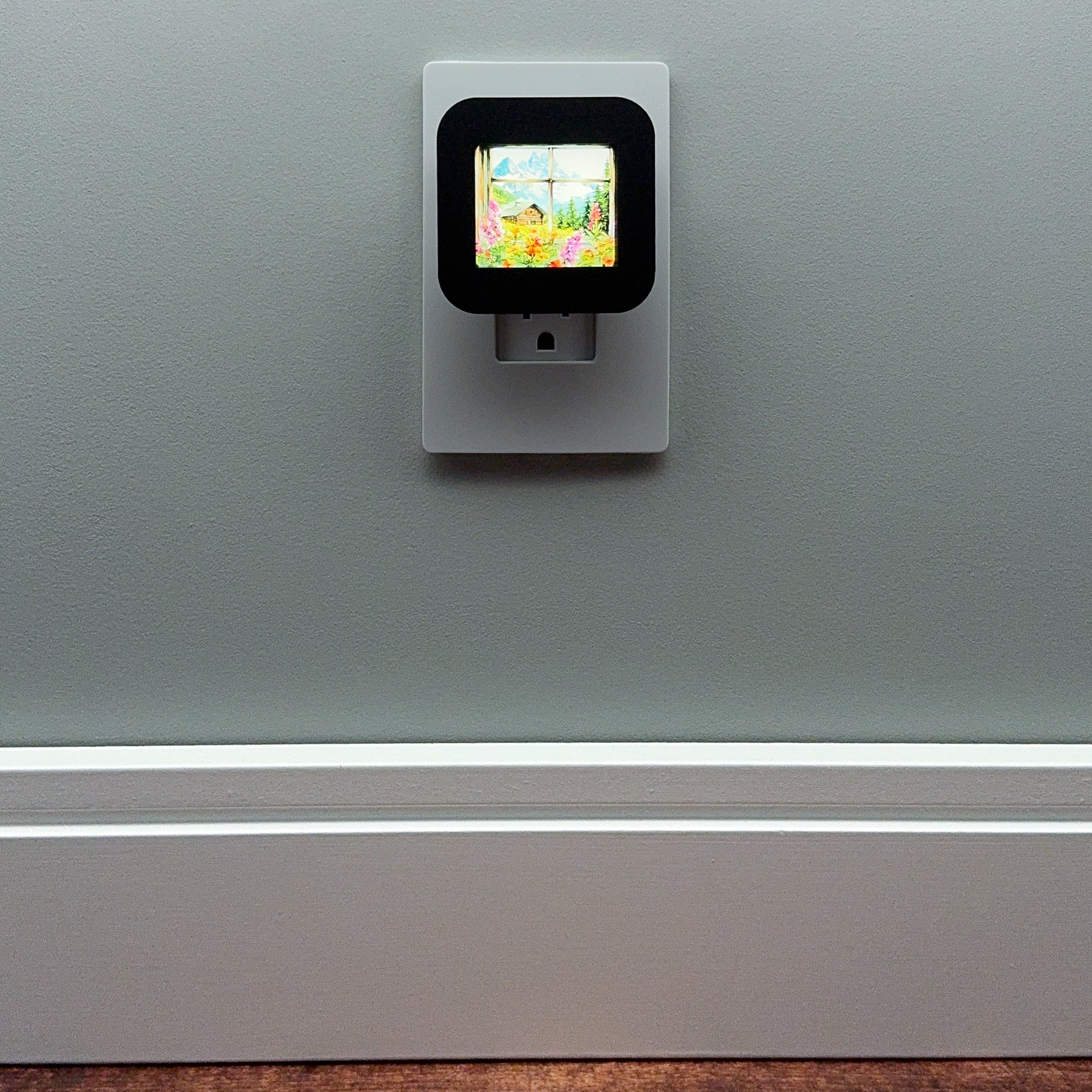 Mountain Cabin Window Night Light
