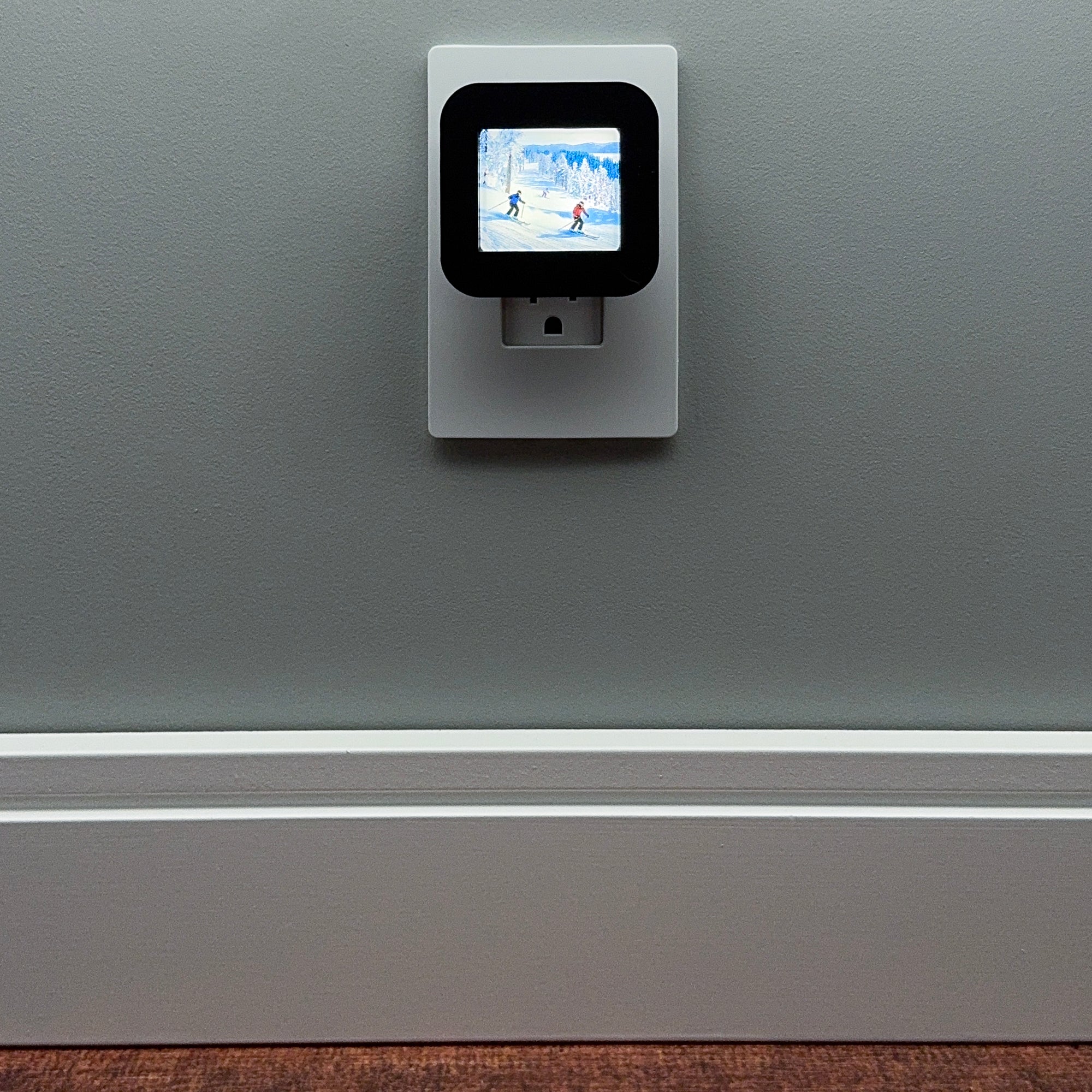 Snowy Mountain Skiing Night Light