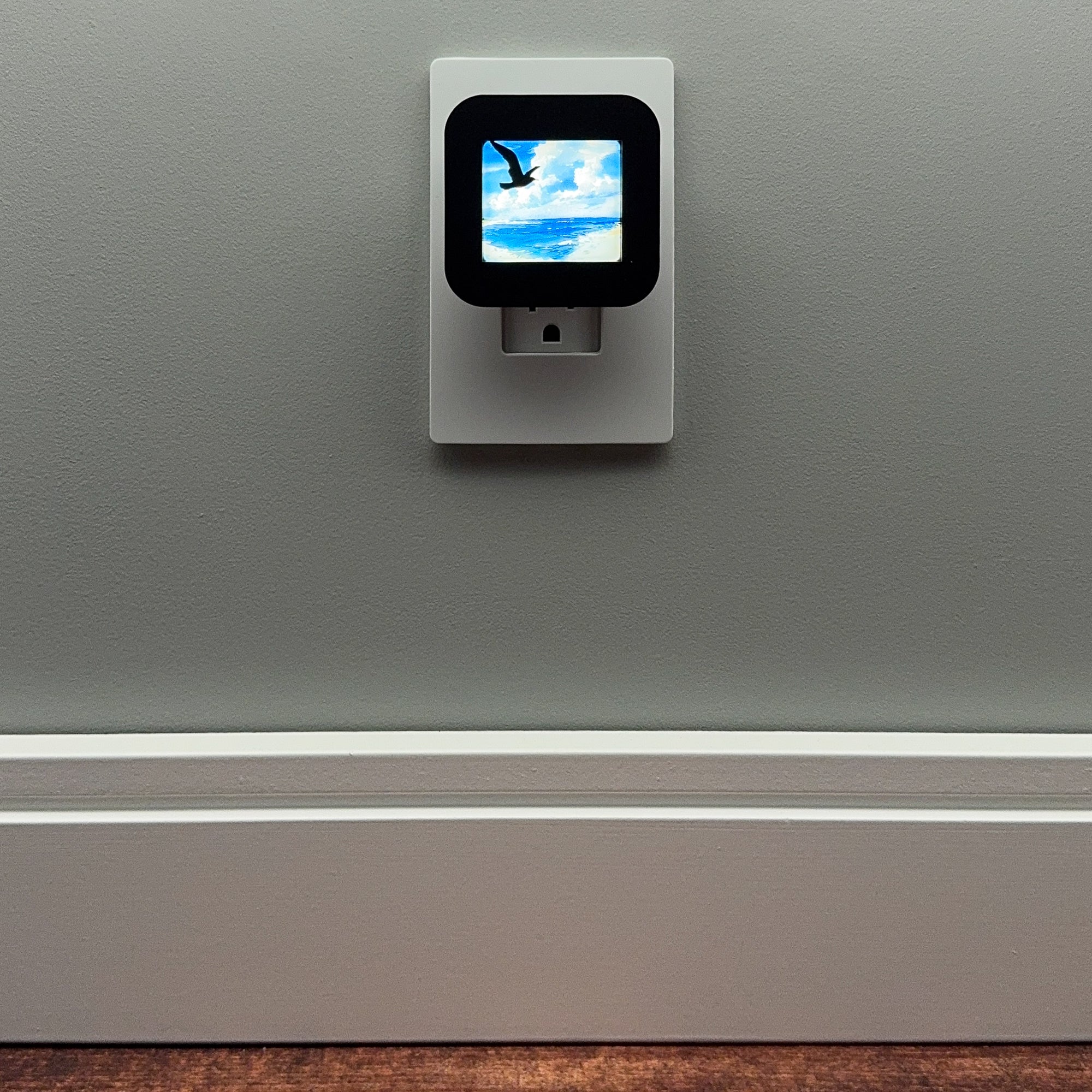 Flying Seagull and Ocean Shore Night Light