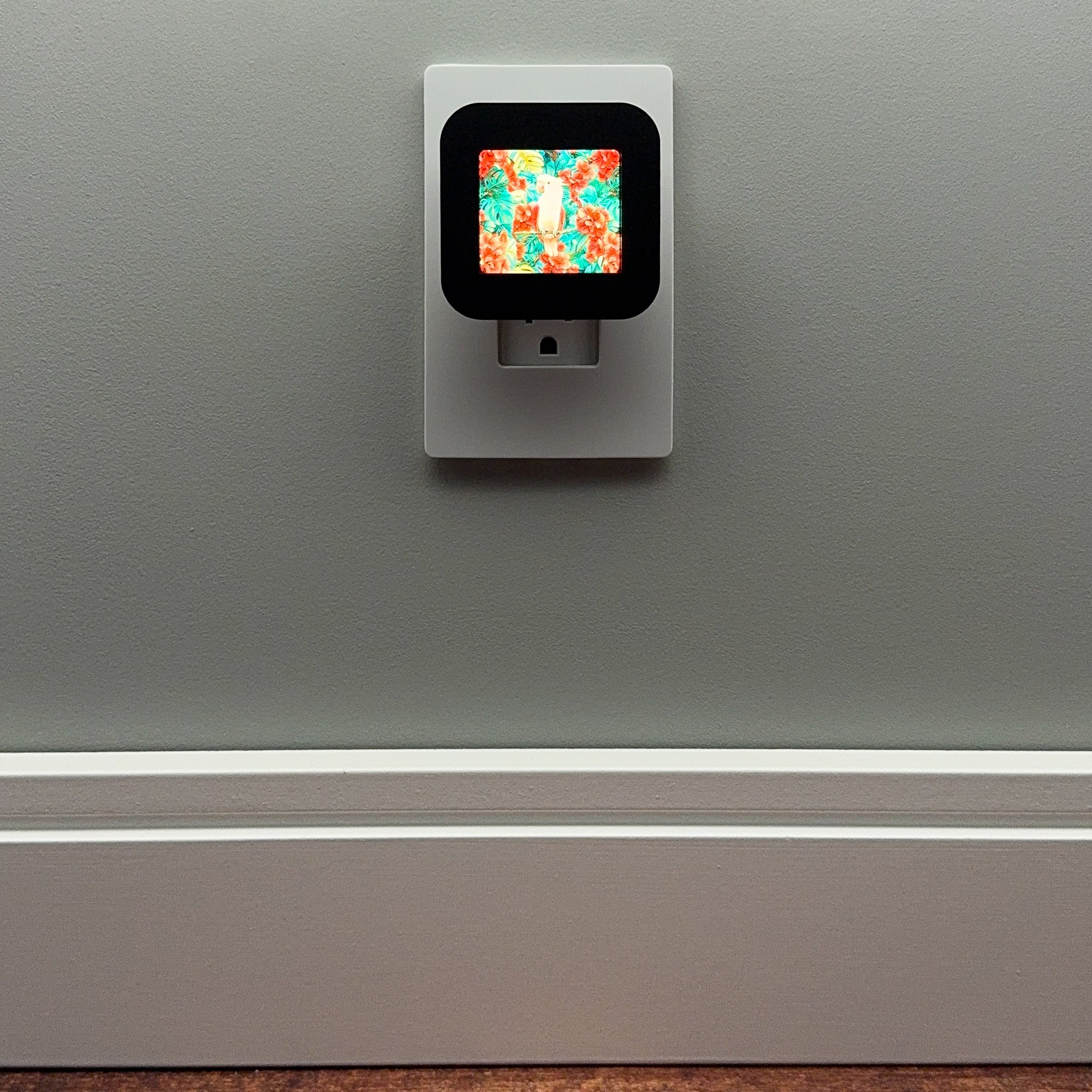 Cockatoo in Tropical Flowers Night Light Cover ONLY