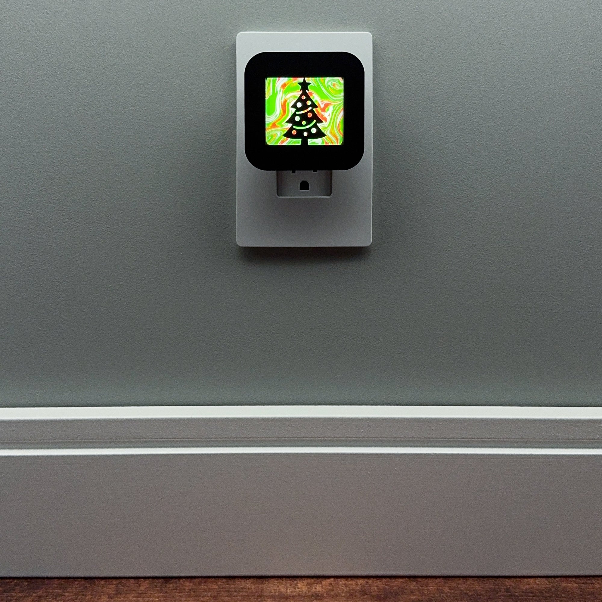 Red and Green Christmas Tree Night Light