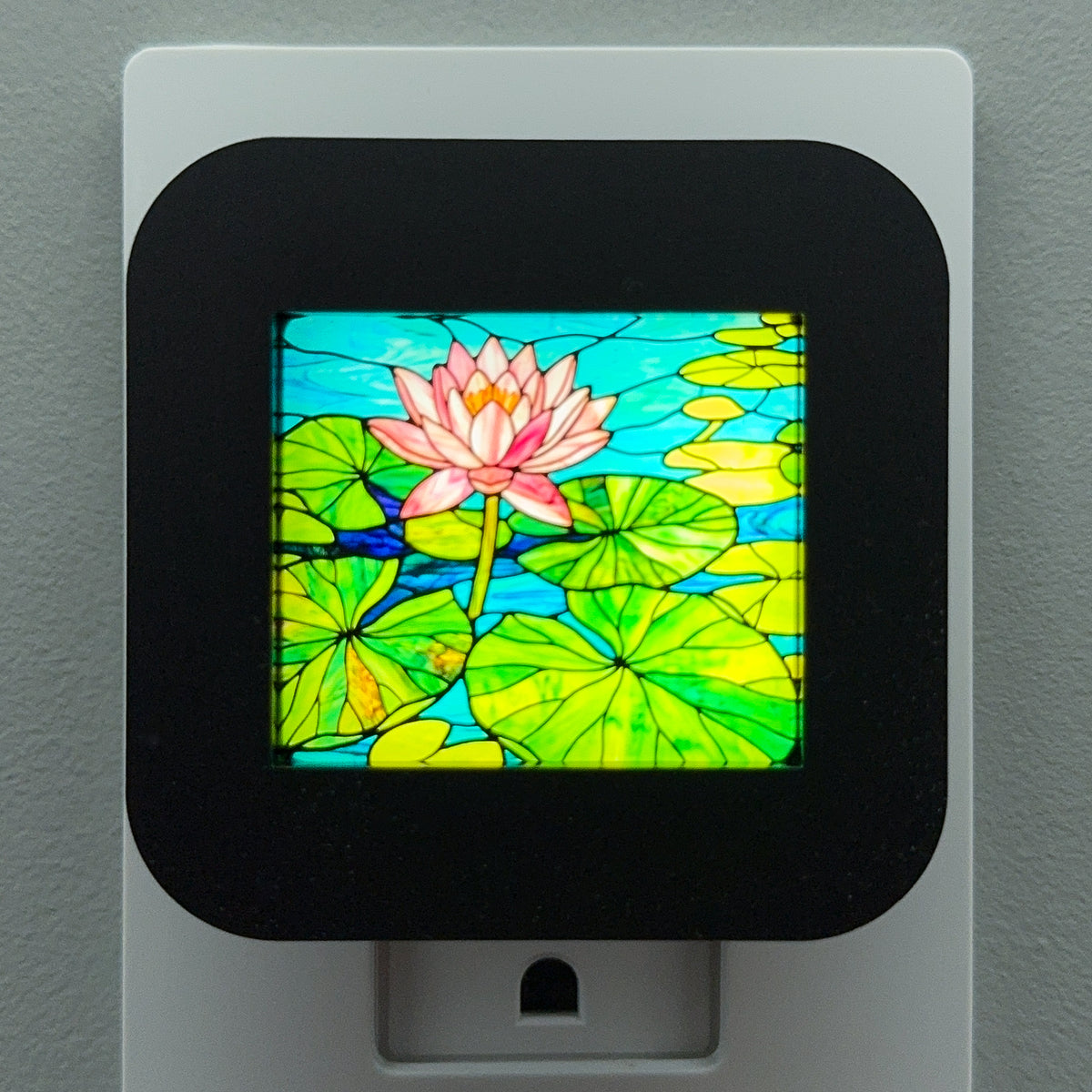 Waterlily Faux Stained Glass Night Light