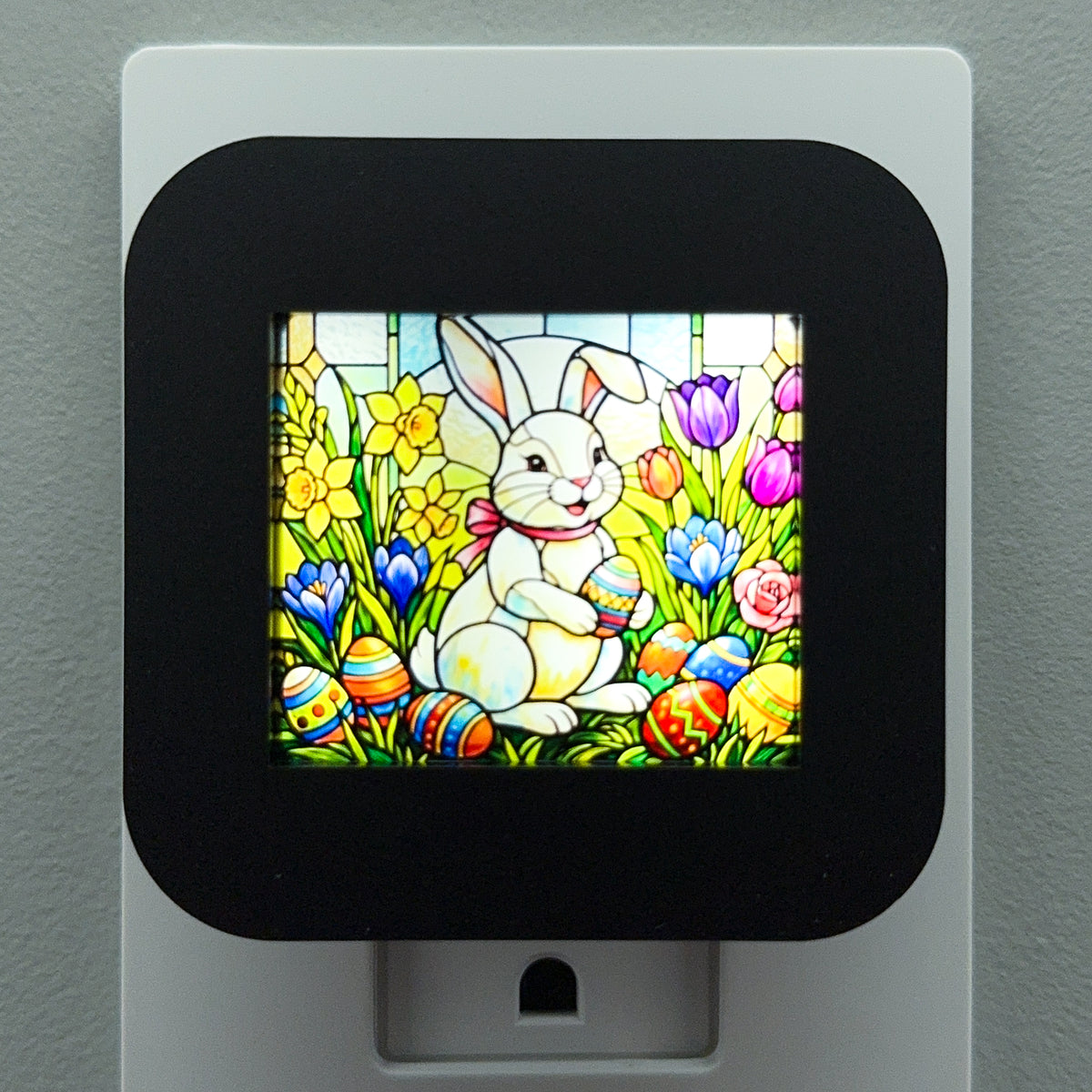 Easter Bunny Faux Stained Glass Night Light