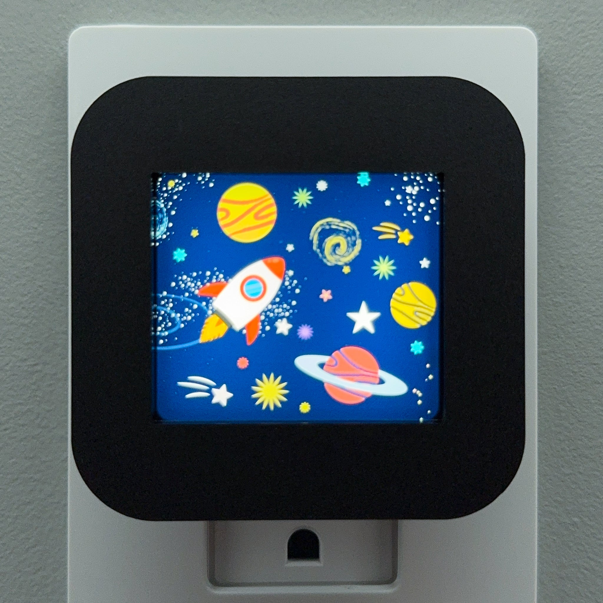 Space, Rocket Ship and Planets Night Light
