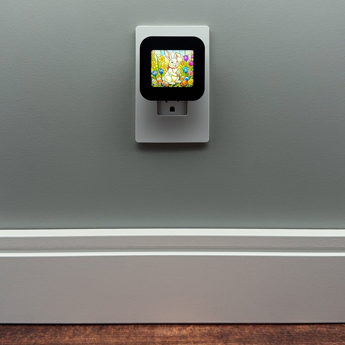Easter Bunny Faux Stained Glass Night Light