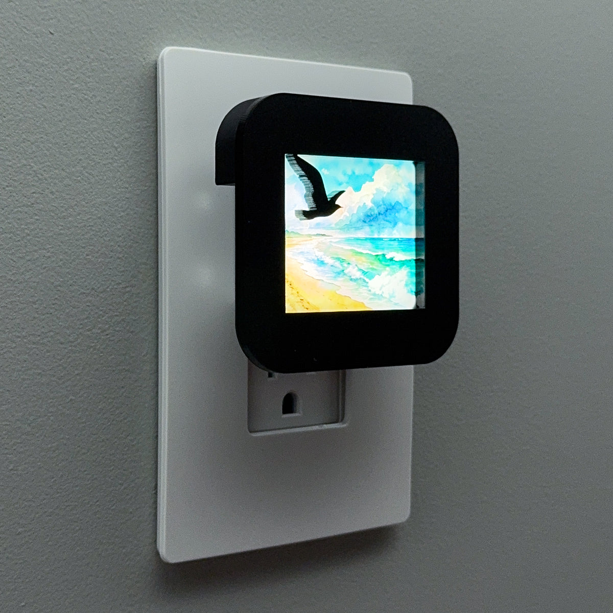 Flying Seagull and Ocean Shore Night Light Cover ONLY