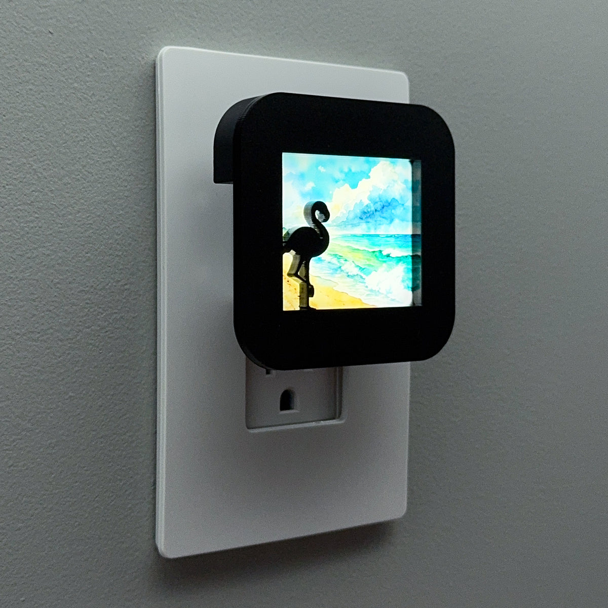 Flamingo and Ocean Shore Night Light Cover ONLY