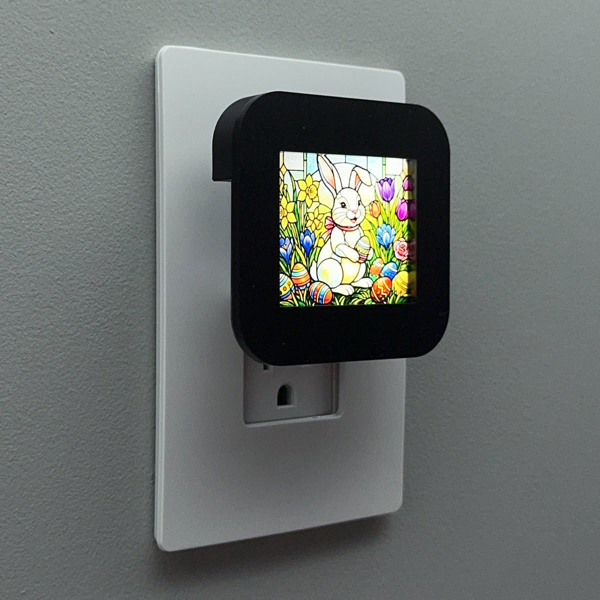 Easter Bunny Faux Stained Glass Night Light