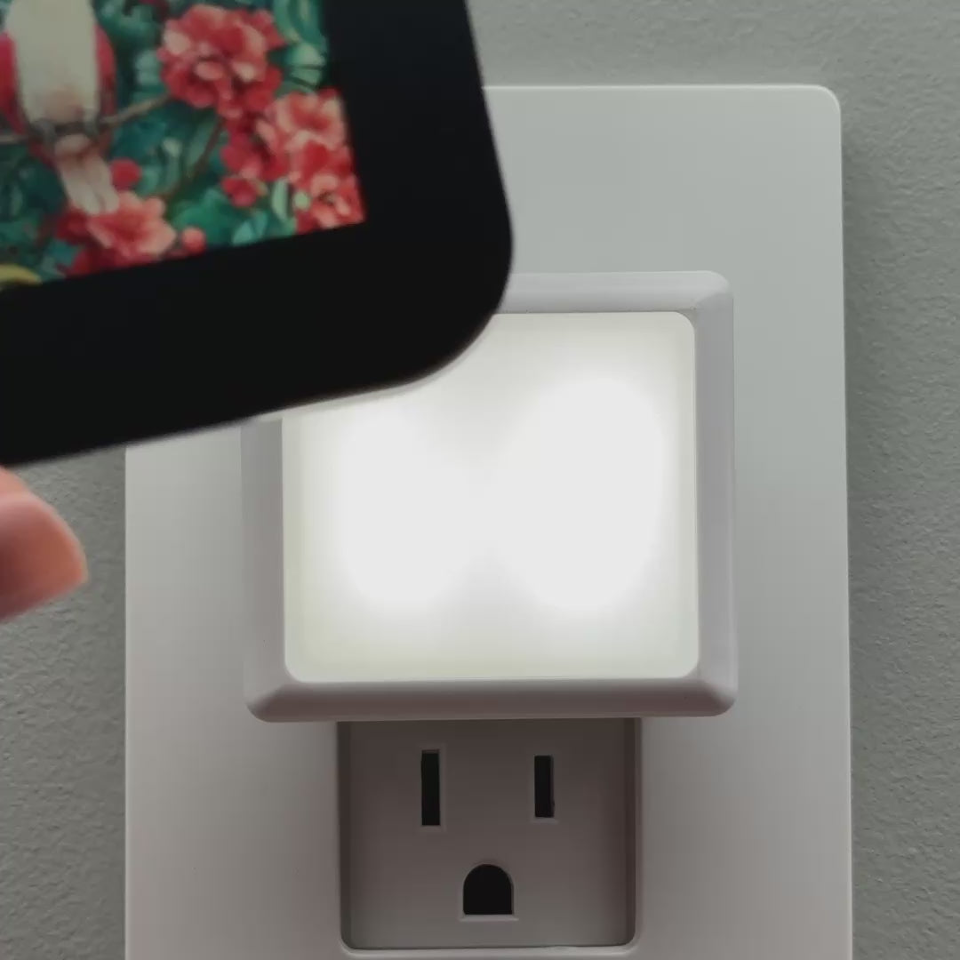 Load video: Cockatoo in Tropical Flowers Night Light Cover ONLY