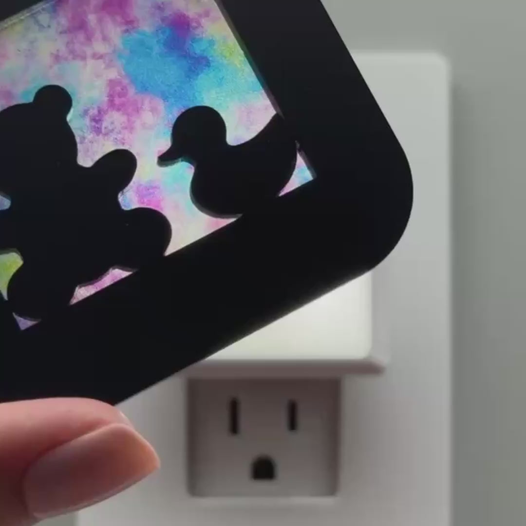 Load video: Teddy Bear and Duck Night Light Cover ONLY