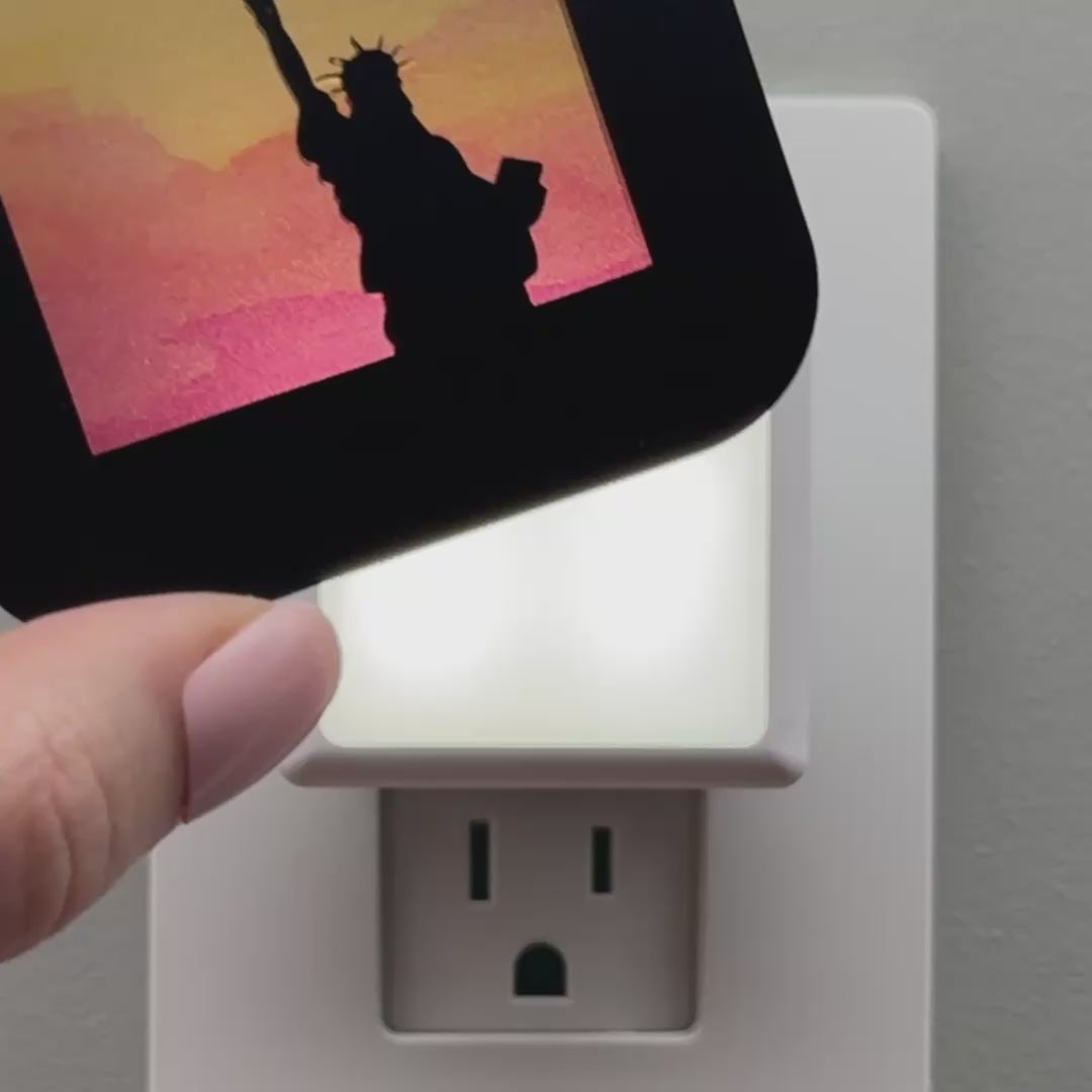 Load video: New York City Statue of Liberty Night Light Cover ONLY