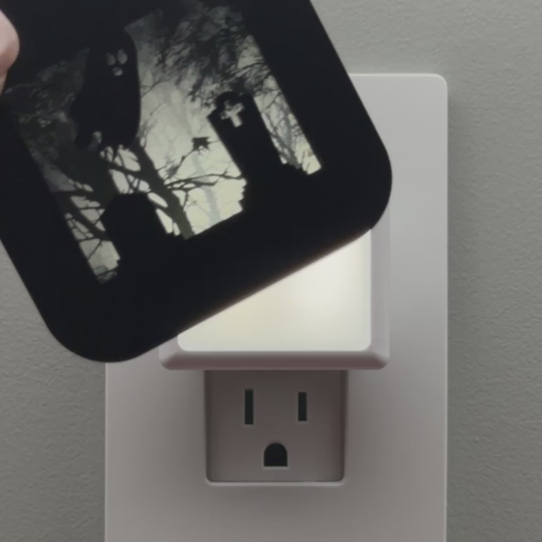 Load video: Haunted Cemetery Night Light