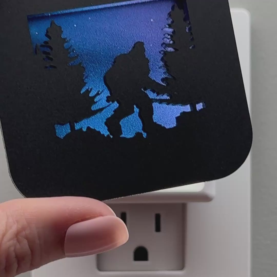 Load video: Bigfoot in the Forest Night Light