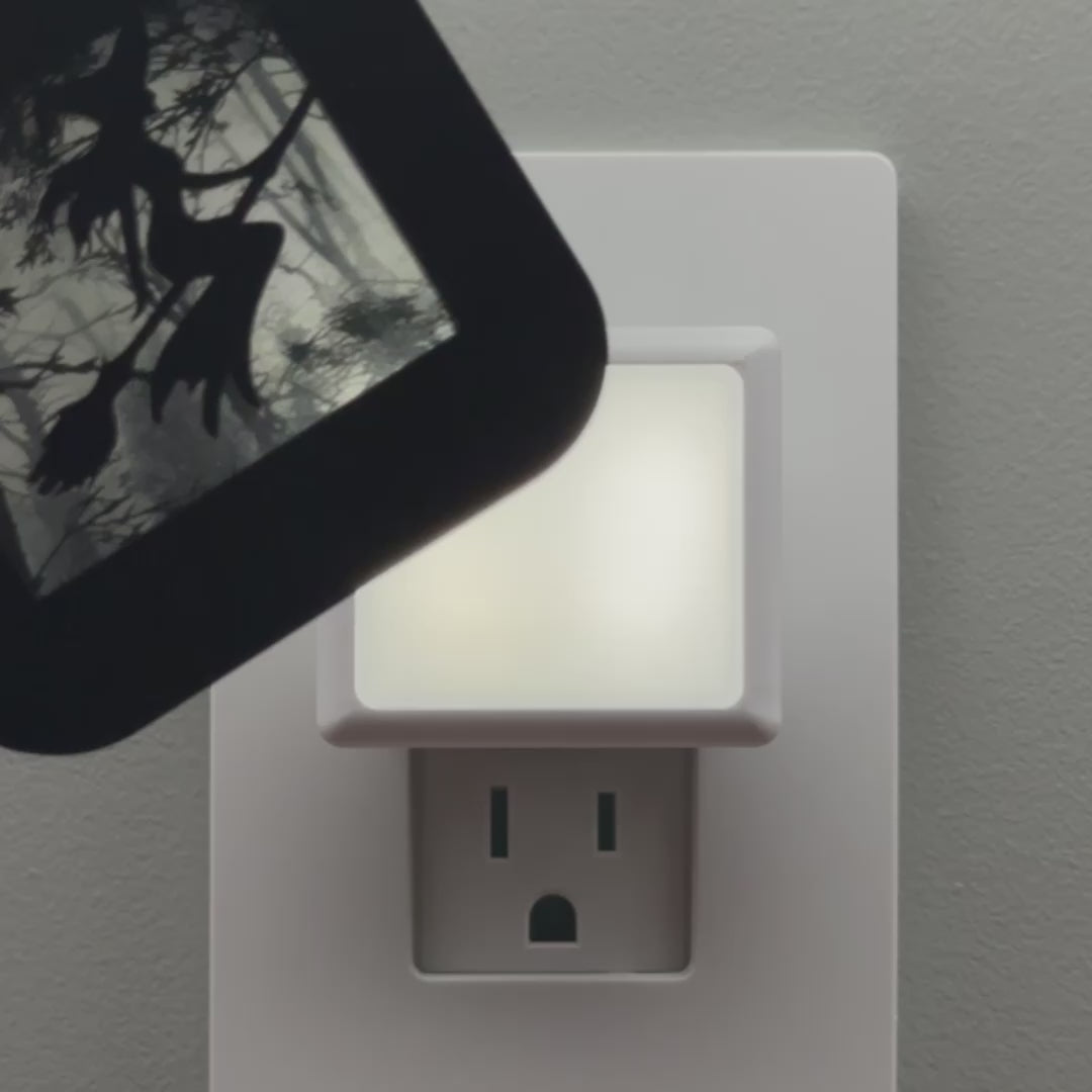 Load video: Witch in Haunted Forest Night Light Cover ONLY