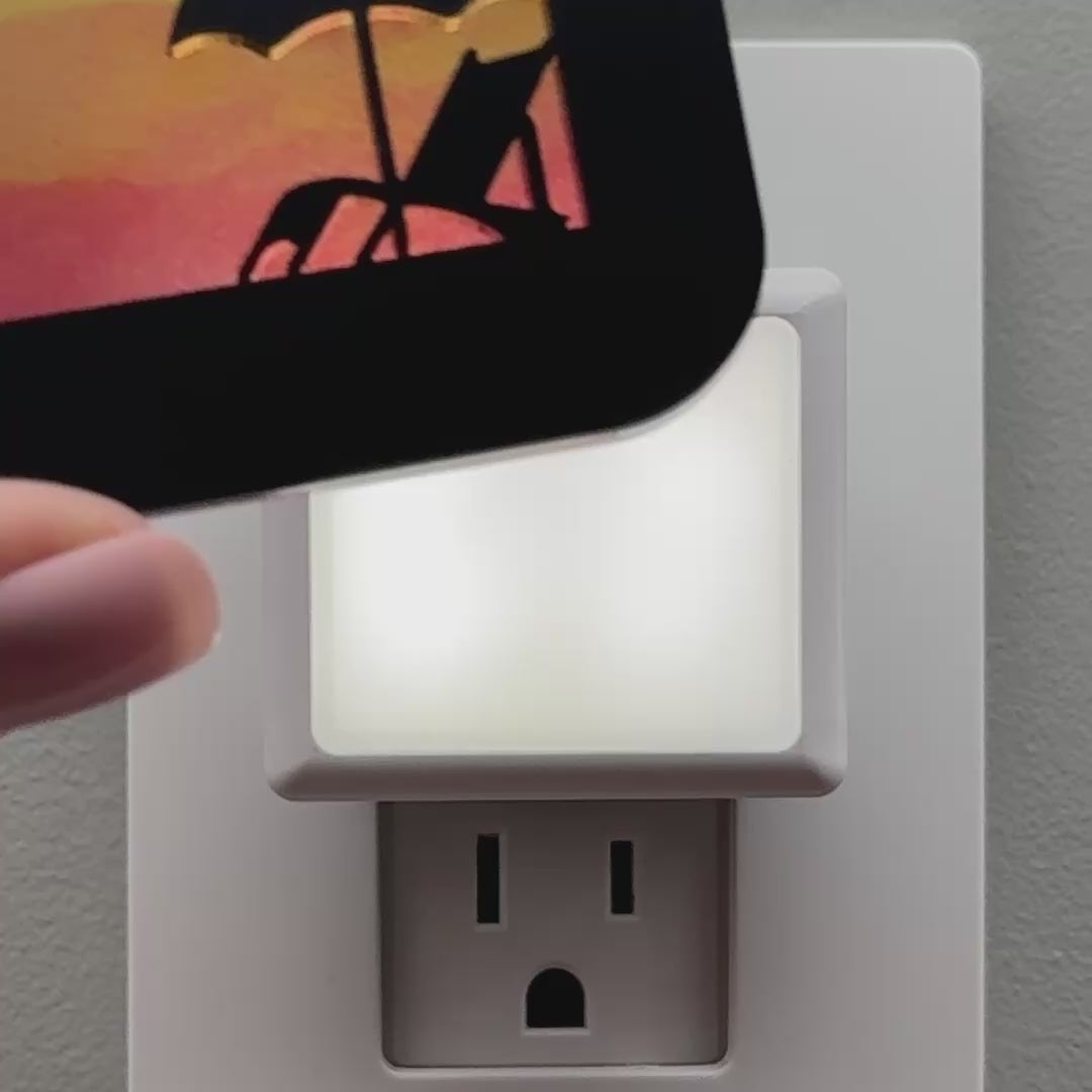 Load video: Beach Umbrella and Chair Night Light Cover ONLY