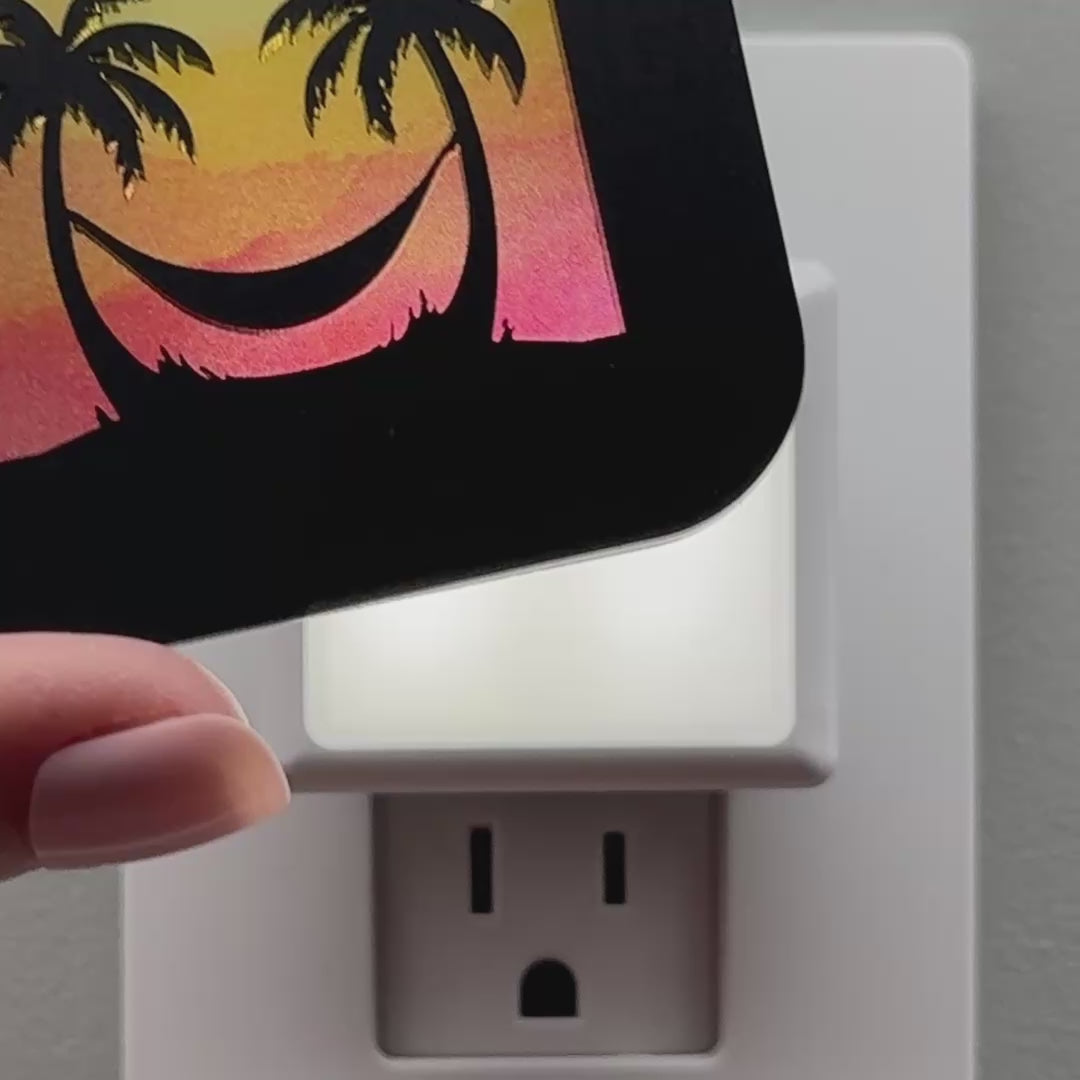 Load video: Palm Trees and Hammock Night Light Cover ONLY
