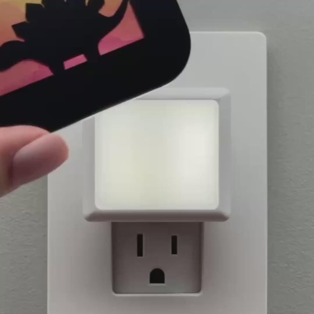 Load video: Stegosaurus Dinosaur Night Light