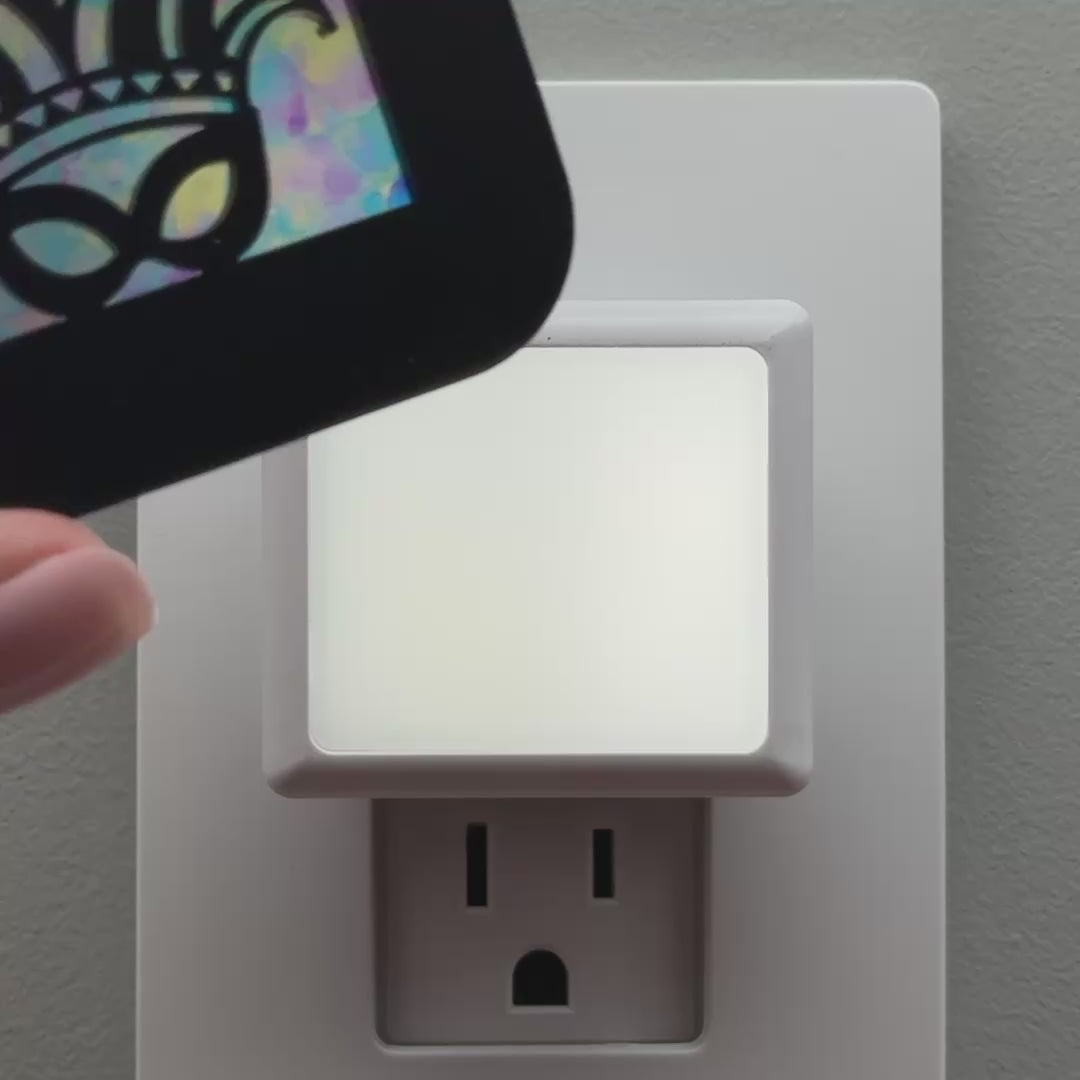 Load video: Mardi Gras Jester Mask Night Light Cover ONLY